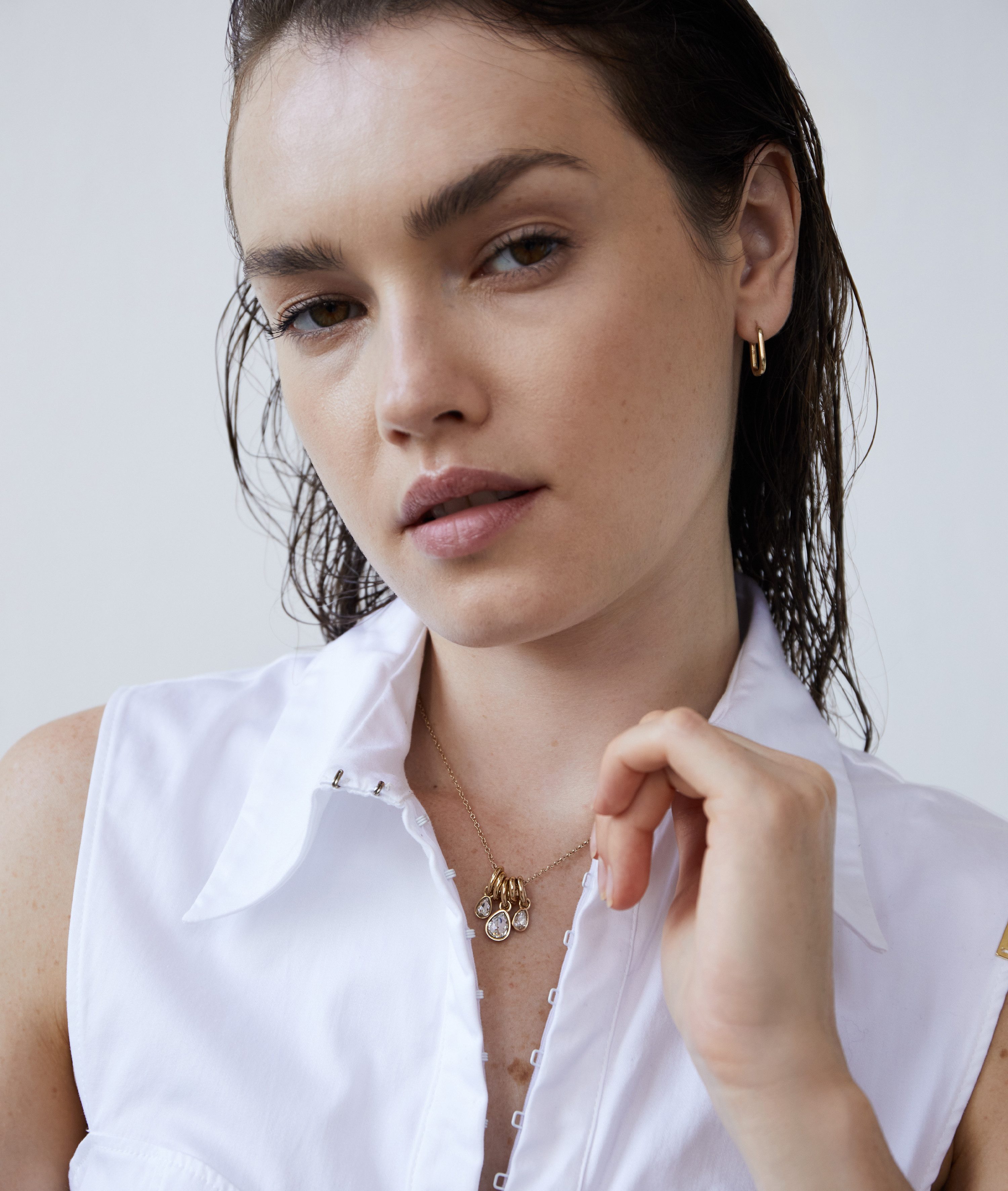 Echtzeit Paar Creolen Schmuck Geschenk Edelstahl Ohrringe Like Diamonds Tropfen, mit Zirkonia (synth) - Einhänger abnehmbar – Bild 4 von 5