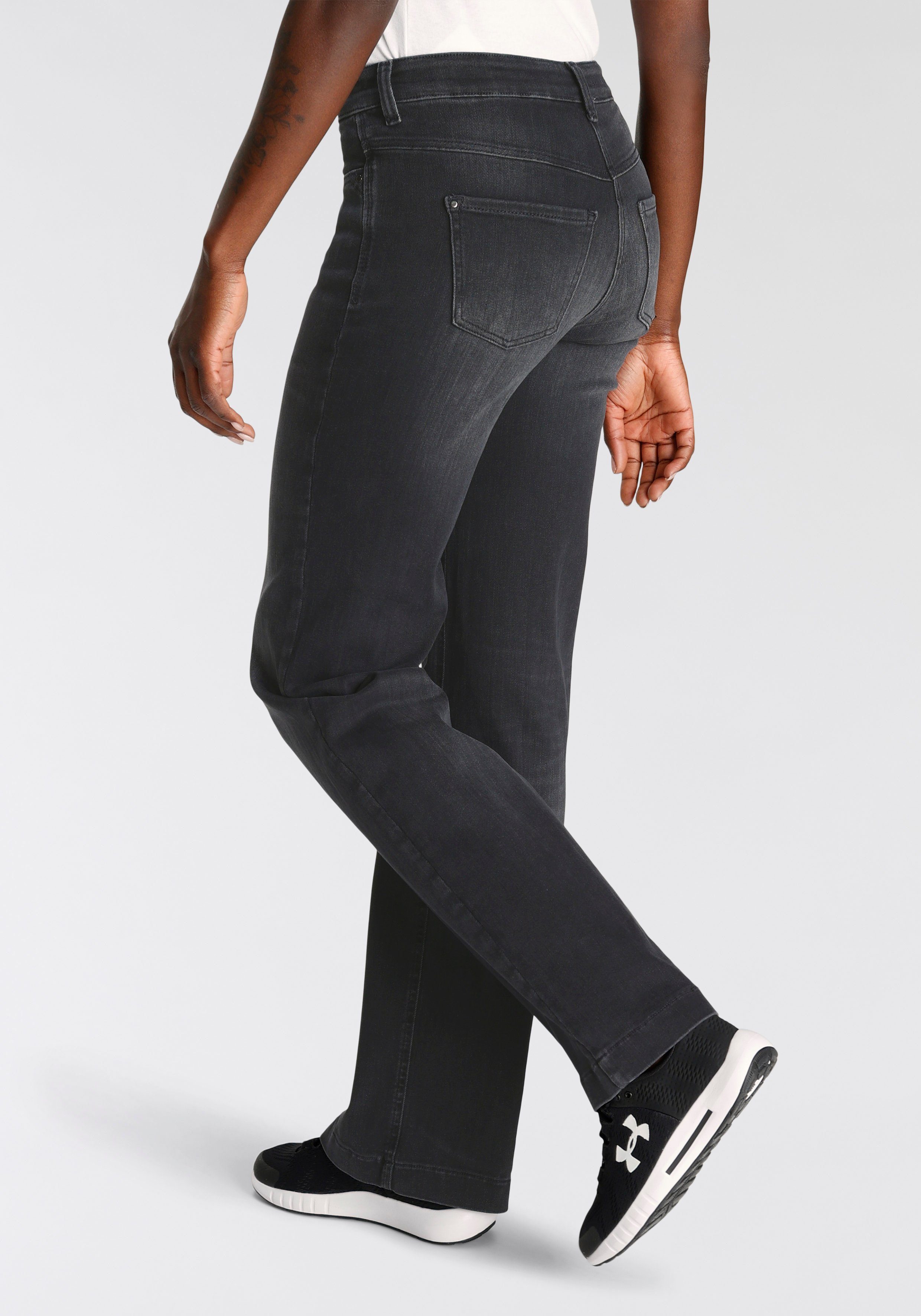 soft Jeans black Dream Wide formendem authentic MAC used Weite Shaping-Effekt mit