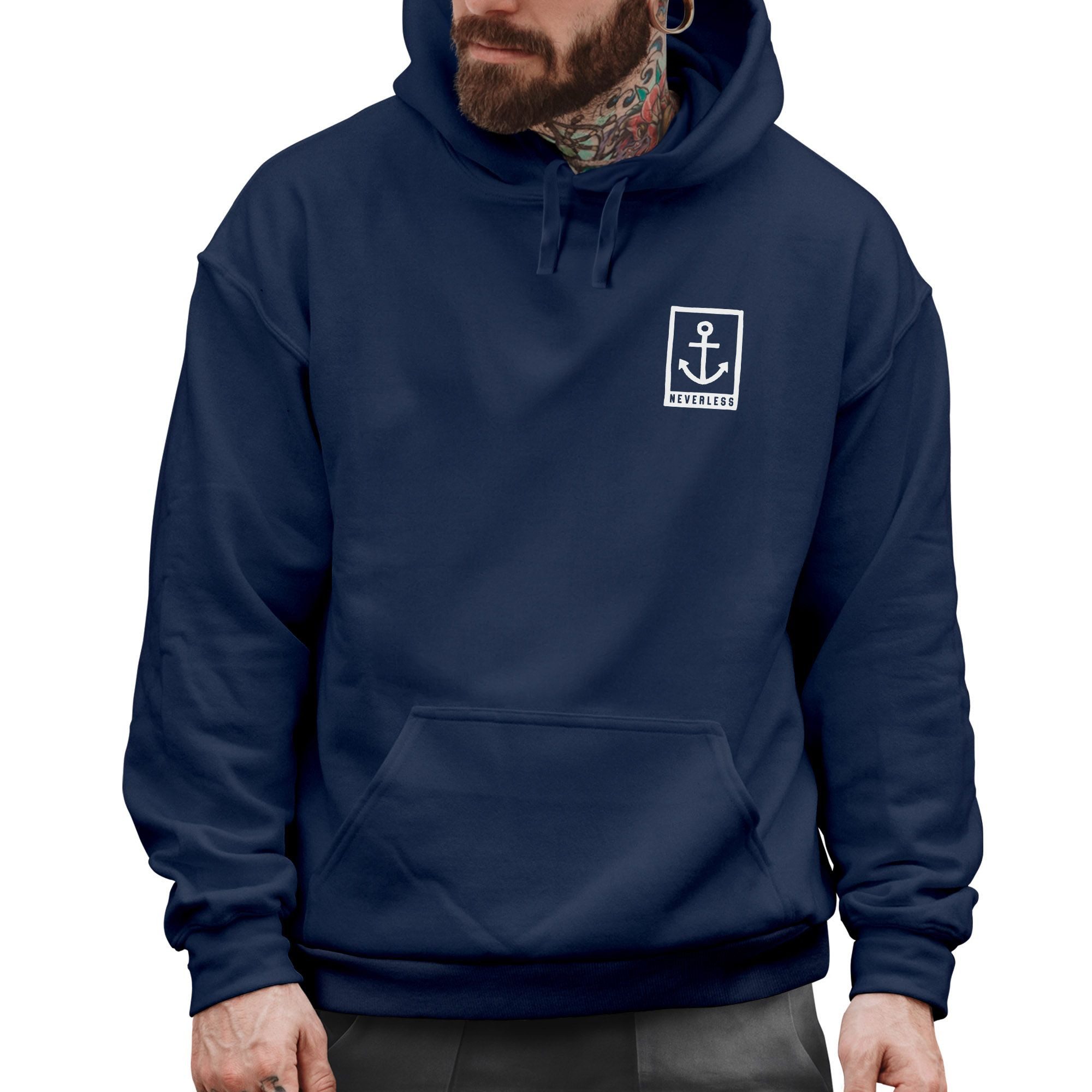 Neverless Hoodie Hoodie Herren Anker Logo günstig online kaufen