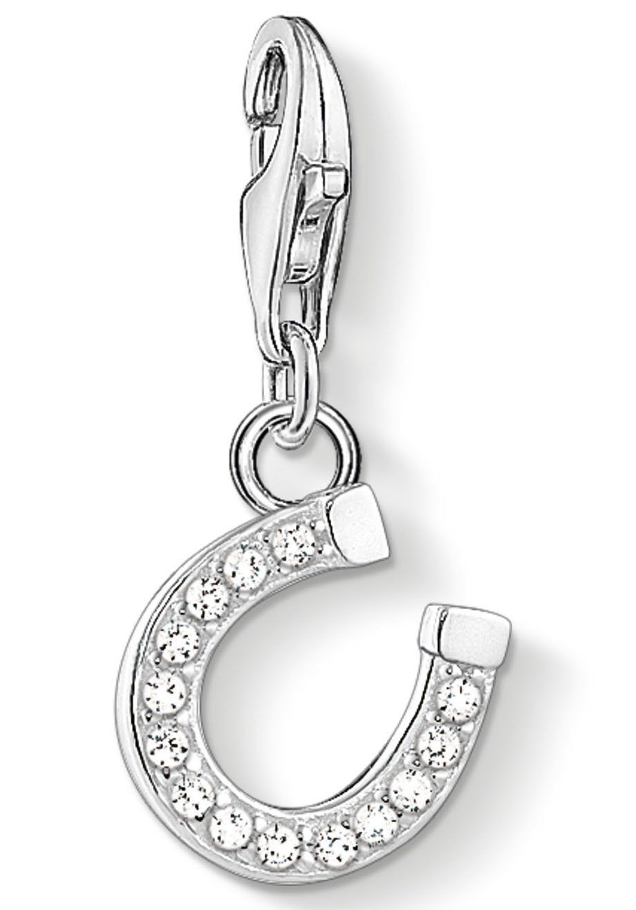 THOMAS SABO Federherz/Flügelherz Charm Anhänger Silber mit schwarzem