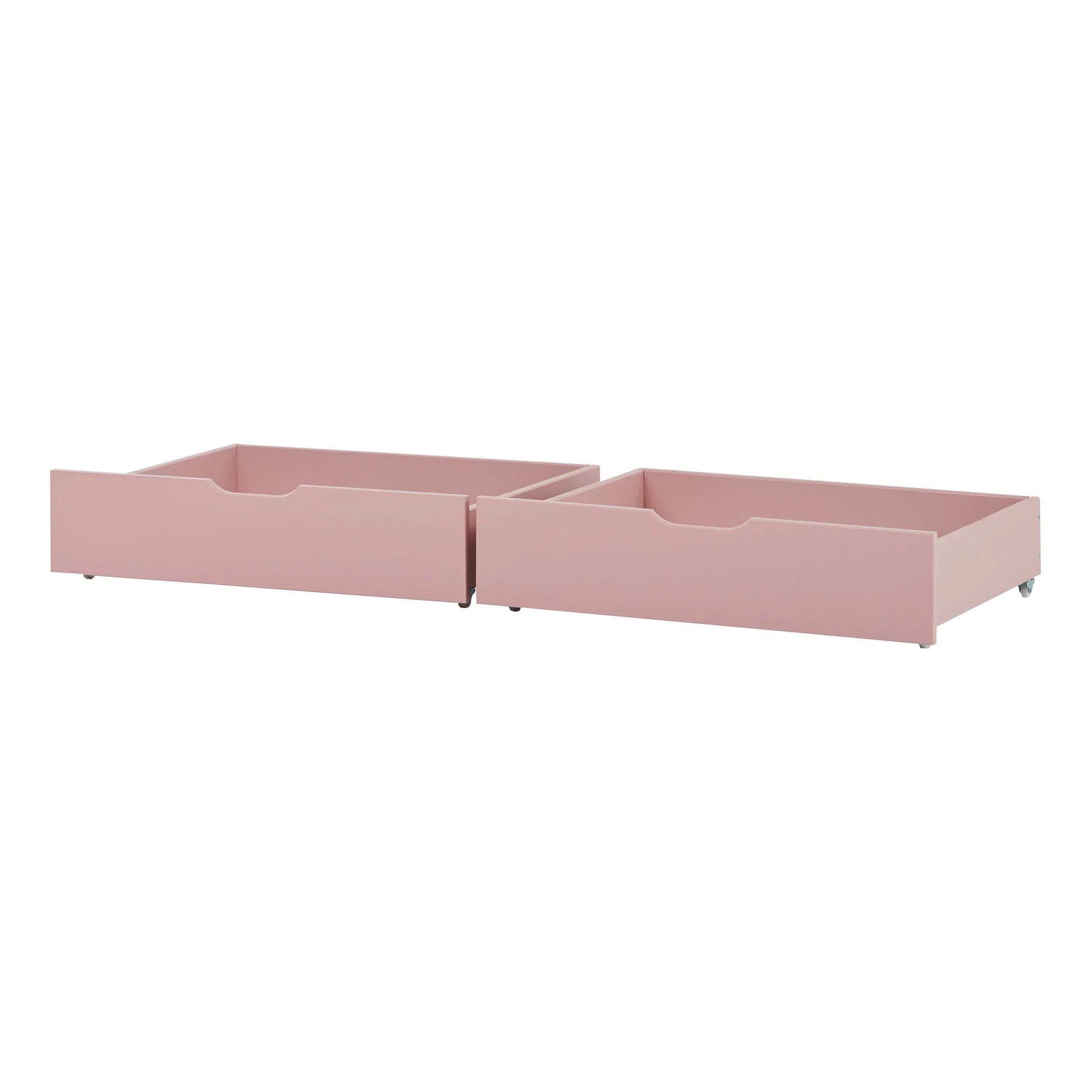 Hoppekids Bettschubkasten Schubladenset für 70x160 cm Betten Rosa/Pink