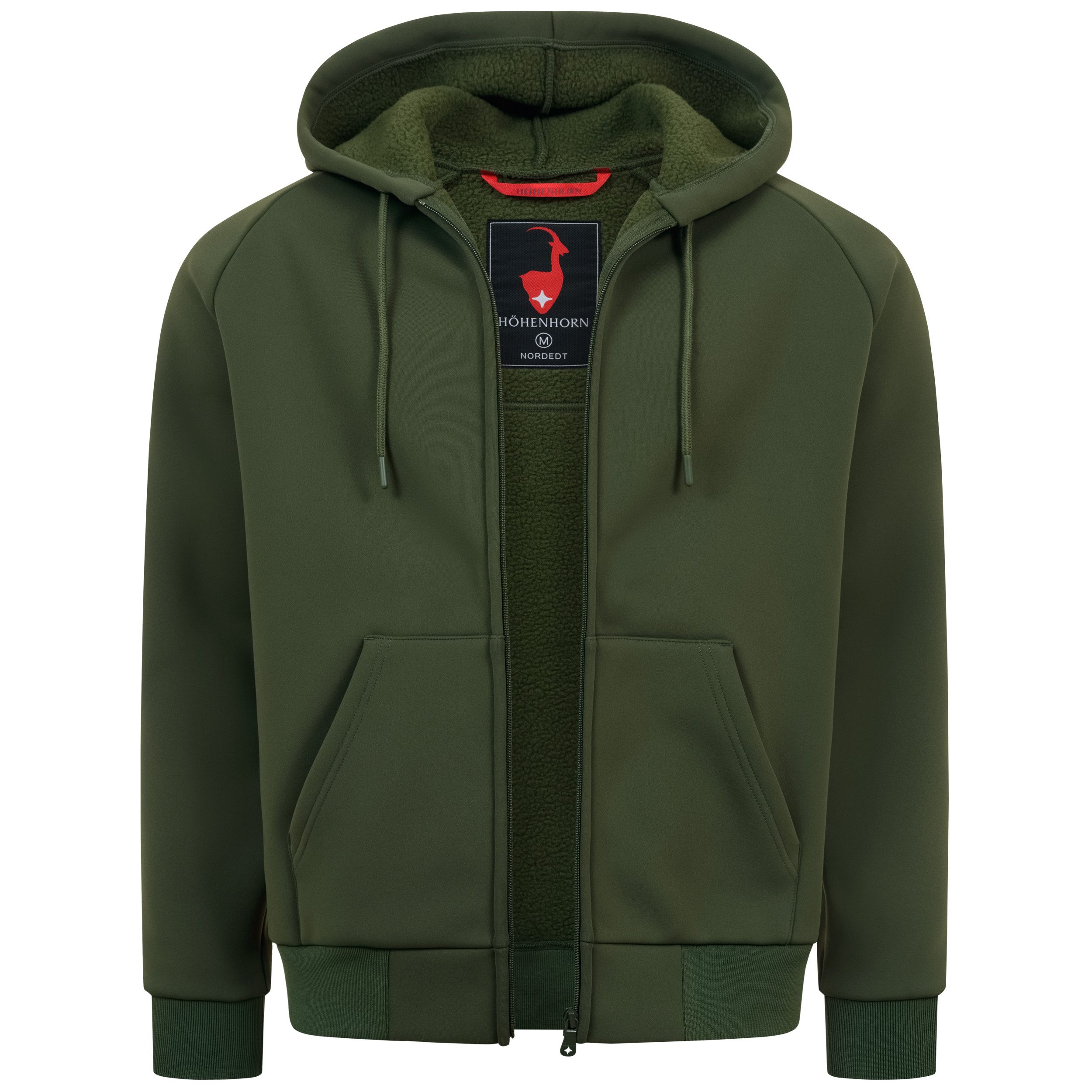 Höhenhorn Kapuzensweatjacke Nordedt Herren Sweatsjacke Übergangsjacke Teddyfleece-Innenfutter Robustes Außenmaterial Kapuzenjacke Warm Outdoor