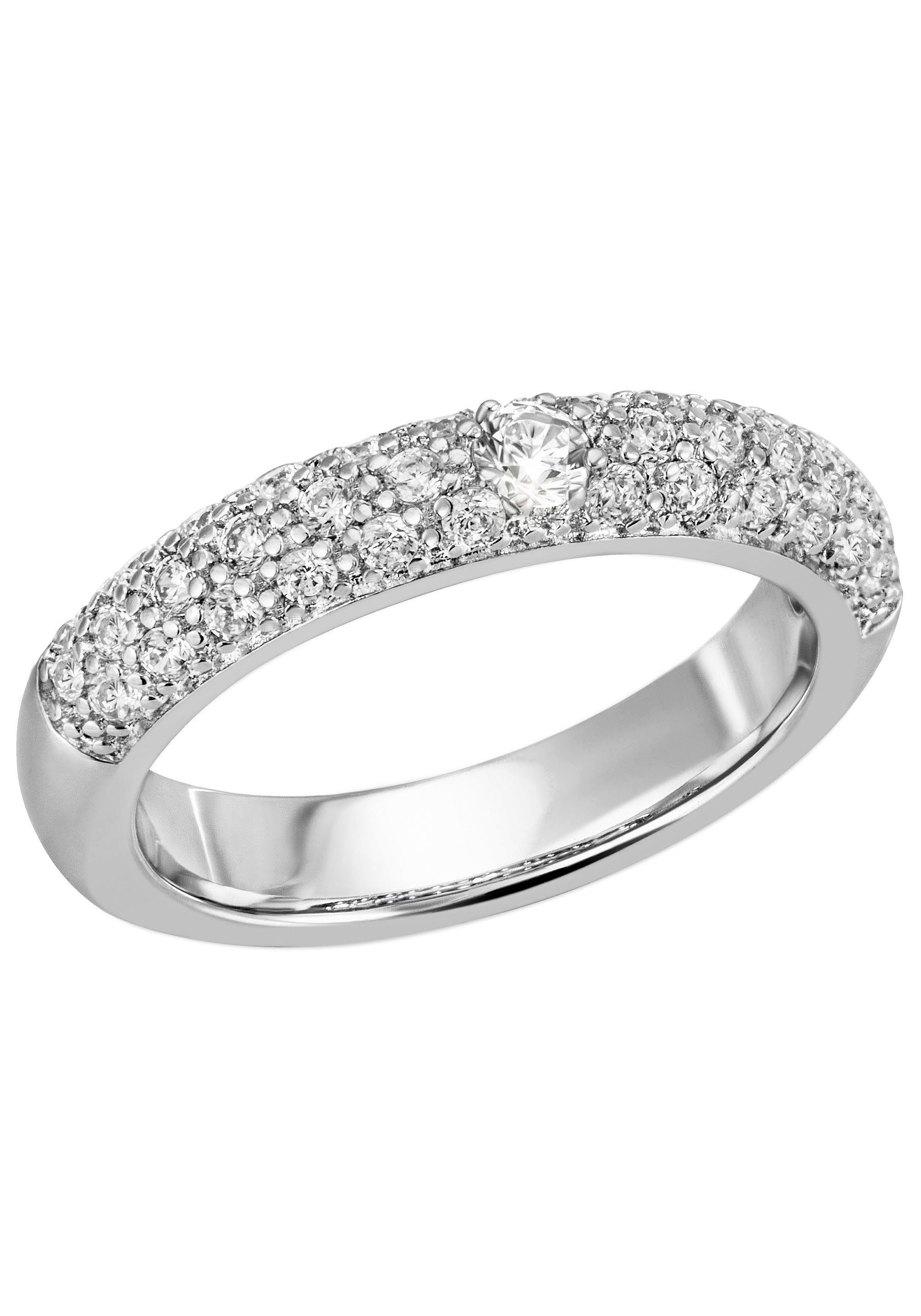 Firetti Fingerring Schmuck Geschenk Silber 925 Silberring Ring Pavé-Optik  glitzernd, zu Kleid, Shirt, Jeans, Sneaker! Anlass Geburtstag Weihnachten,  Echtschmuck Echtsilber Silberschmuck Silber 925 - rhodiniert