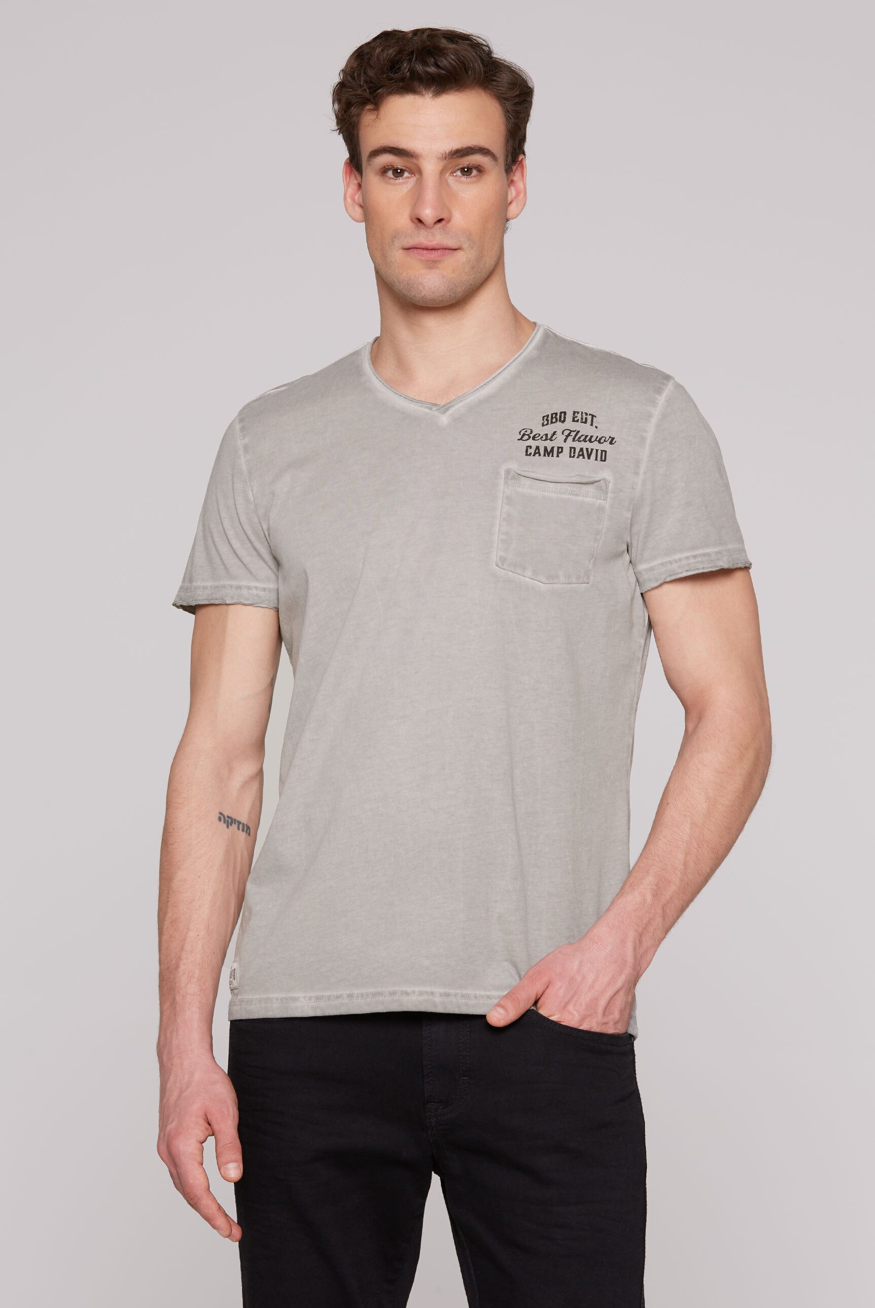 CAMP DAVID V-Shirt mit Brusttasche günstig online kaufen