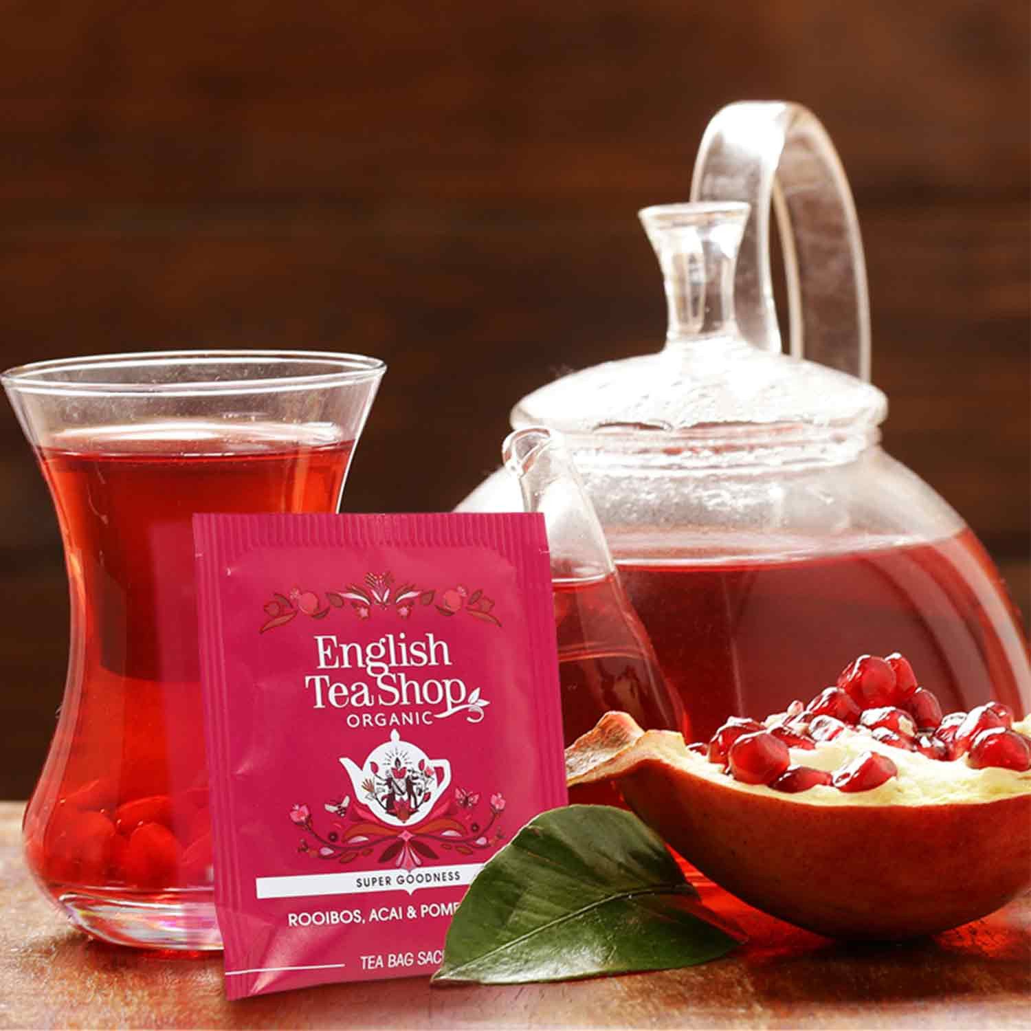 English Tea Shop Tee Rooibos, Acai & Granatapfel, BIO, 20 Teebeutel, Erfrischend vielschichtige Superfood-Teemischung.