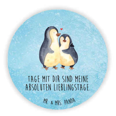 Mr. & Mrs. Panda Magnet Pinguin umarmen - Eisblau - Geschenk, Kühlschrank Dekoration, Pinnwan (1-St), Farbenfroh und lebendig