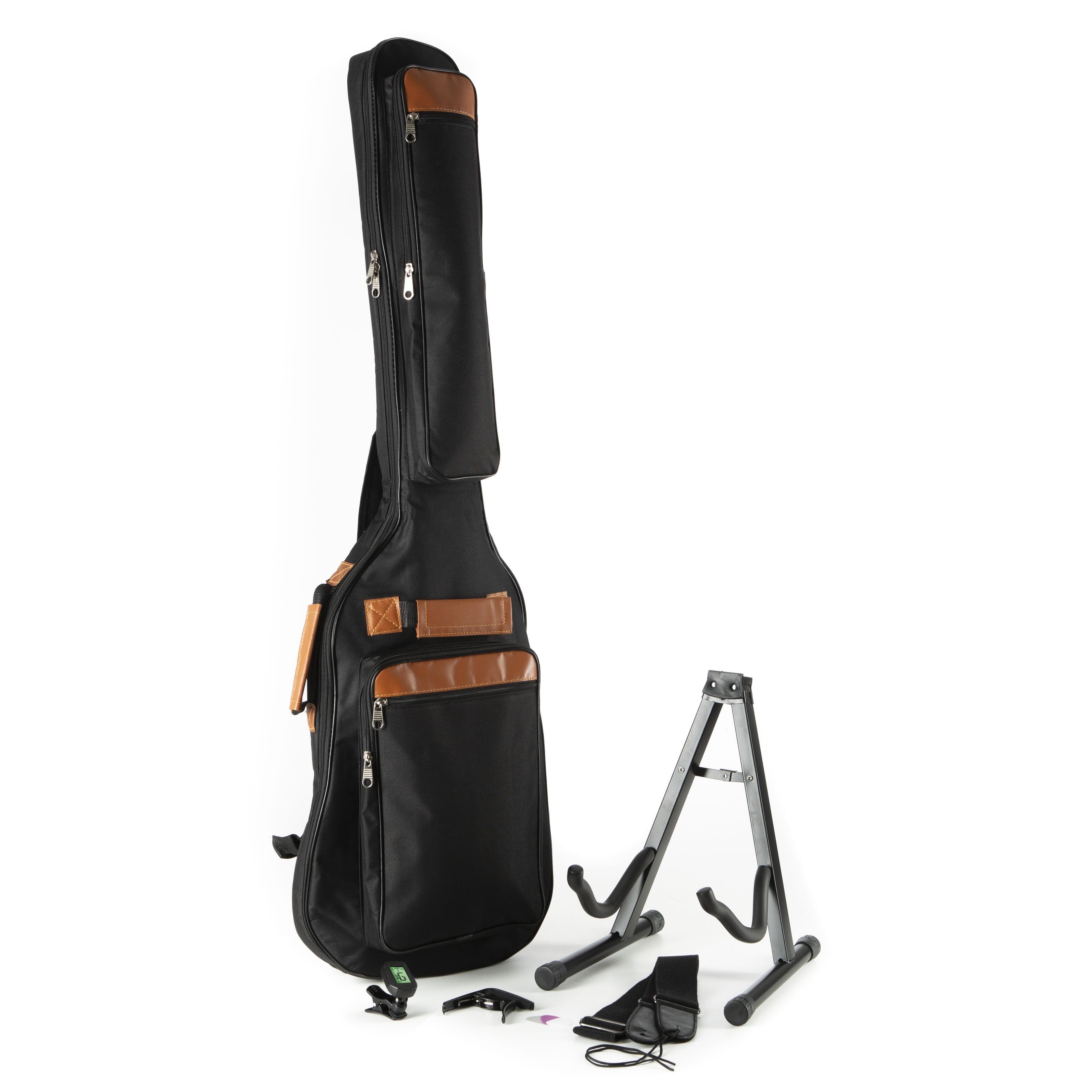 MUSIC STORE Plektrum, Bass Guitar Accessories Pack, E-Bass Zubehör, Gigbag Stimmgerät
