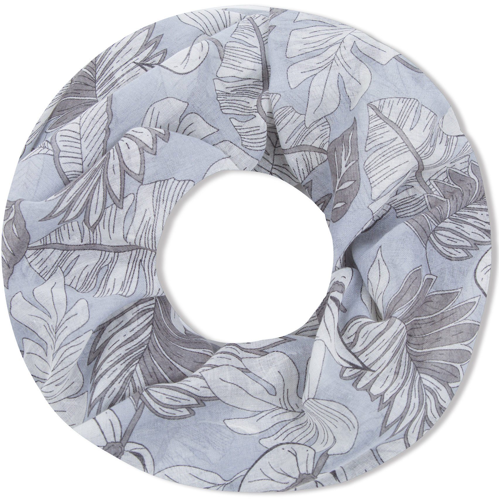 Faera Loop, Damen Schal weich leicht florale Blättern und Blüten Loop Runds günstig online kaufen