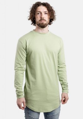 Blackskies T-Shirt Side Zip Langarm Longshirt T-Shirt Sage Green Medium
