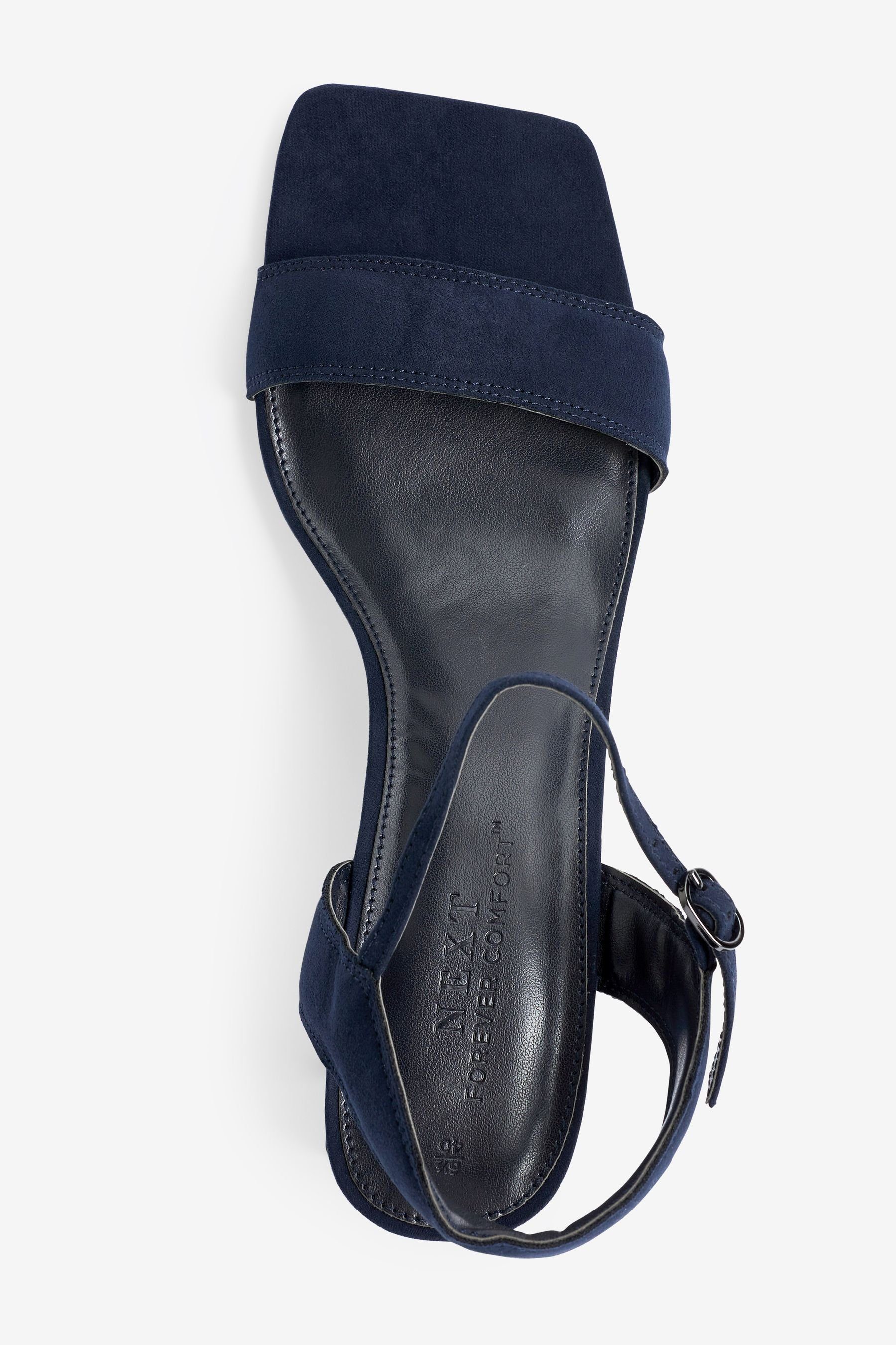 Next Forever mit Blue Blockabsatz (1-tlg) Schlichte Navy Sandalette Sandalen Comfort