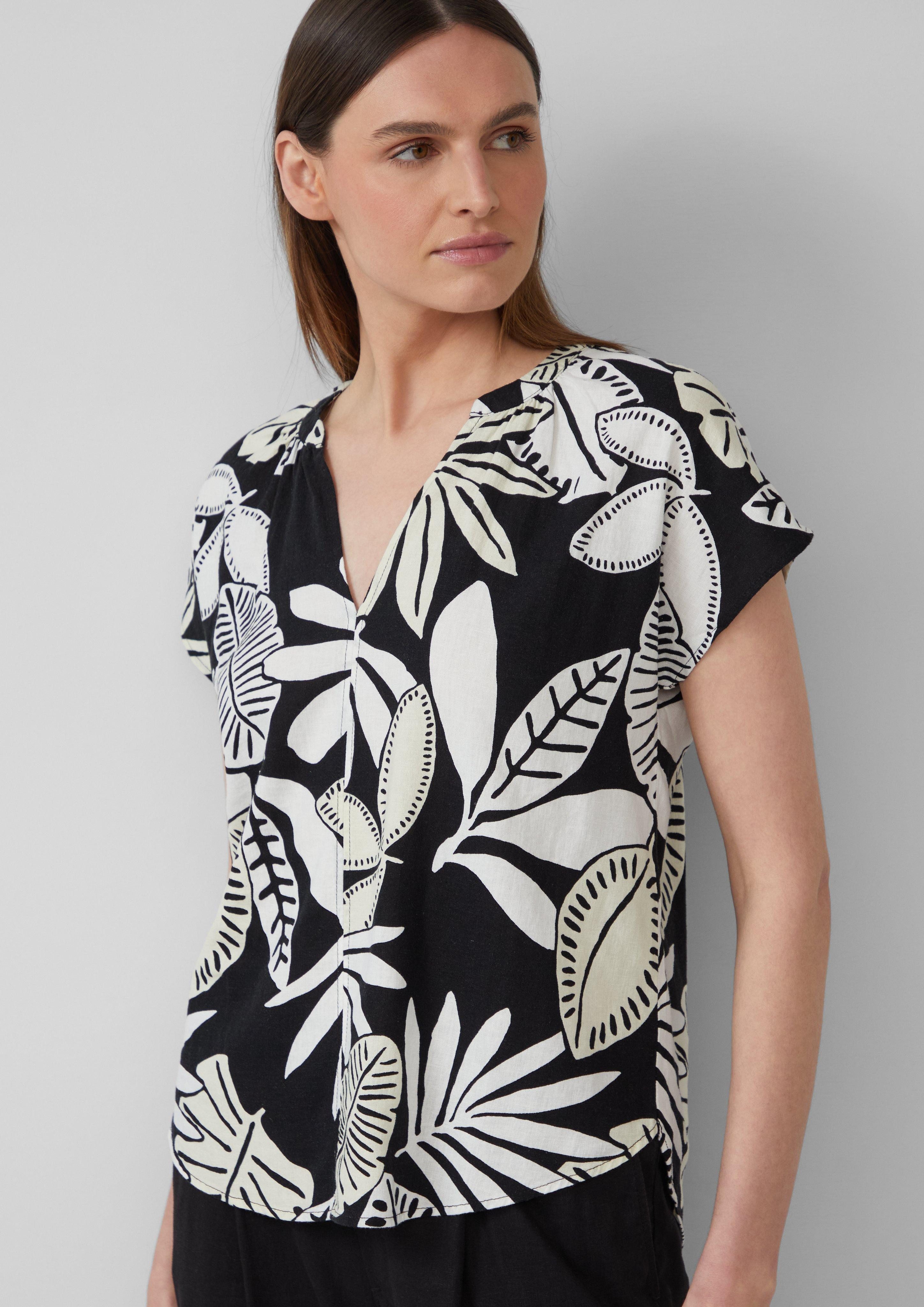s.Oliver Blusentop Ärmellose Bluse aus Leinenmix günstig online kaufen