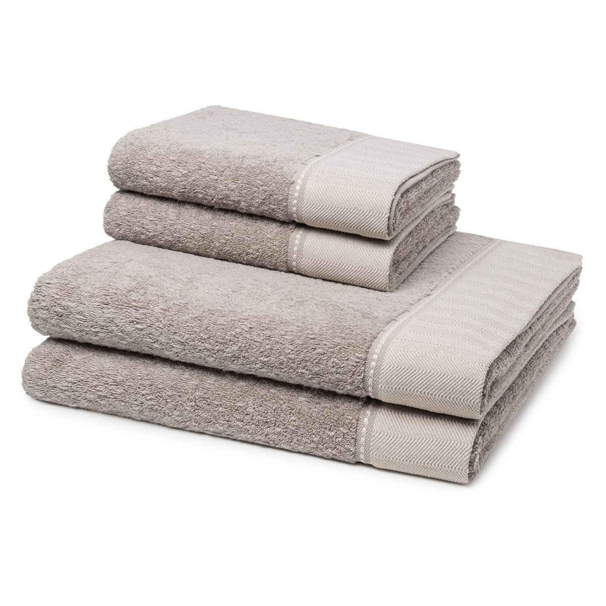 Möve Handtuch Set Brooklyn, Walkfrottee (Spar-Set, 4-St), 2 X Handtuch 2 X Duschtuch im Set - Baumwolle - Saugstark