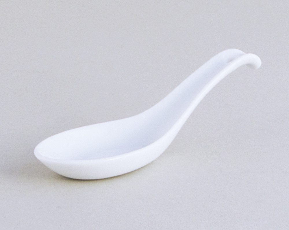 Esslöffel Japanischer Löffel aus Porzellan Renge Shiro L, weiß