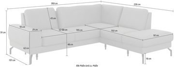 sit&more Ecksofa Cinturo L-Form, inklusive Sitztiefenverstellung und Federkern, Sitzhöhe 48 cm