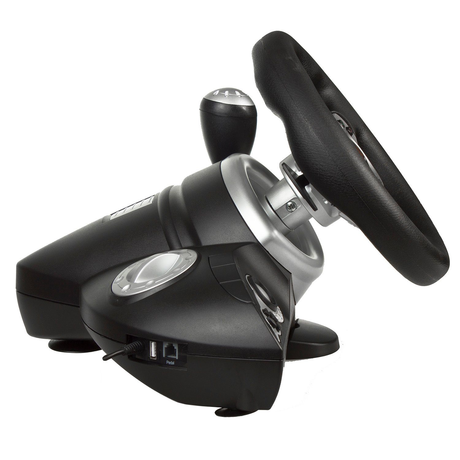 NanoRS RS700 Gaming-Lenkrad (inkl. Handschaltung u. Pedalen, Kompatibilität; Vibrations-Funktion; einstellbare Empfindlichkeit)