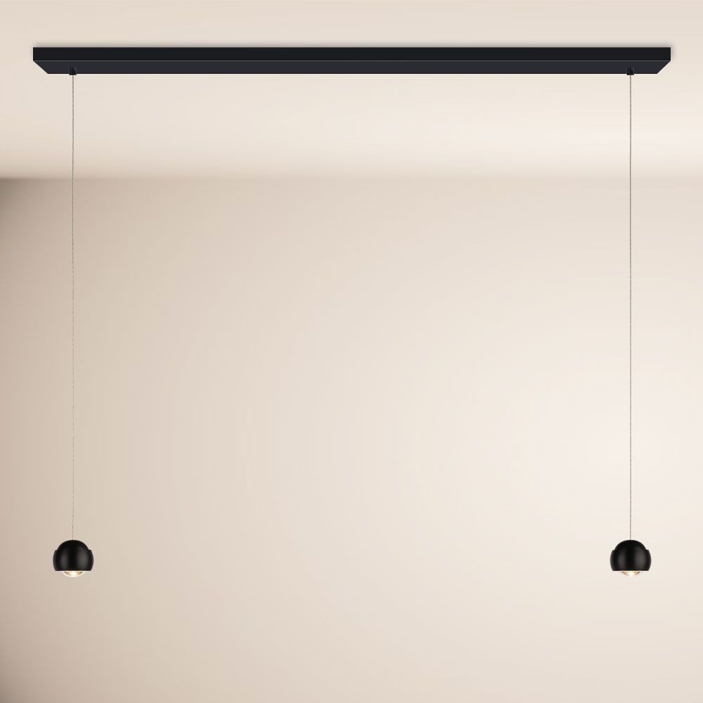 s.luce Pendelleuchte Beam LED Esstisch-Pendelleuchte Balken 160cm Schwarz, Warmweiß