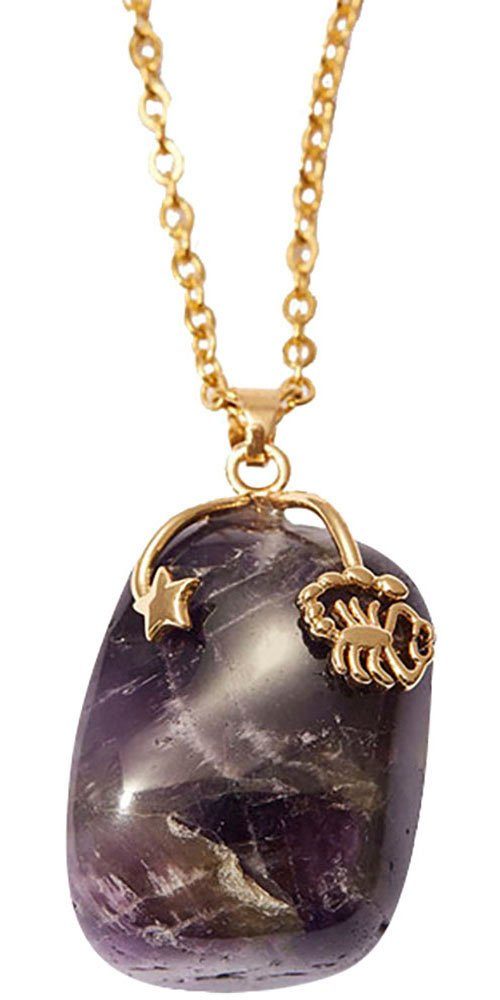 Firetti Kette mit Anhänger Schmuck Geschenk Halsschmuck Anker/Halskette Sternzeichen Geburtsstein, Made in Germany - mit Edelstein