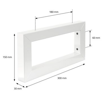 ML-DESIGN Regal 2er Set Wandkonsole für Waschtisch aus Stahl Handtuchhalter, Wandkonsole 300x150x30mm für Waschtisch Weiß Regalträger