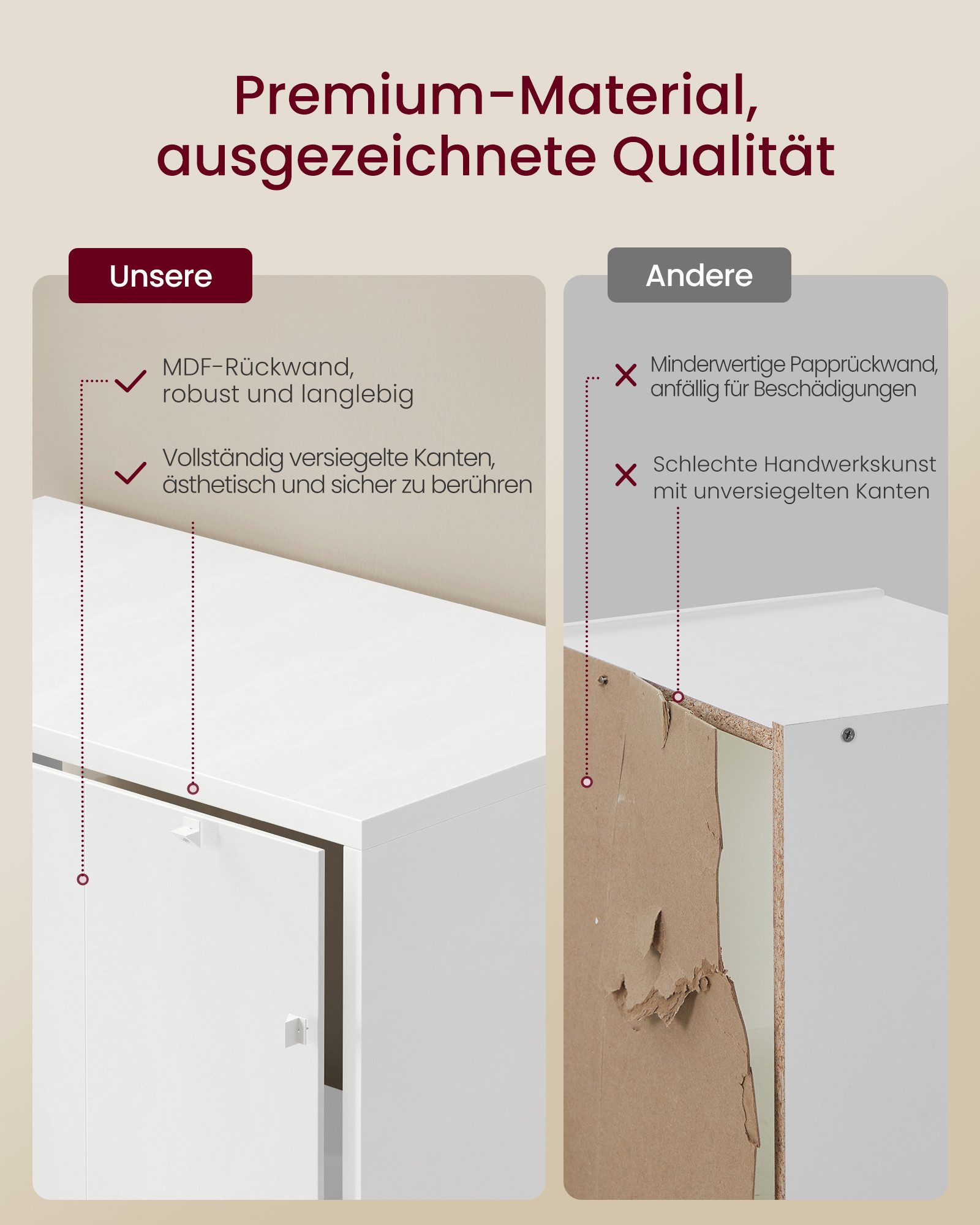 VASAGLE Bücherregal Standregal mit Tür, für Wohnzimmer, Homeoffice, Esszimmer, 31,8 x 24 x 145,9 cm, für Wohnzimmer, Homeoffice, hohes Regal, mit Tür – Bild 5 von 5