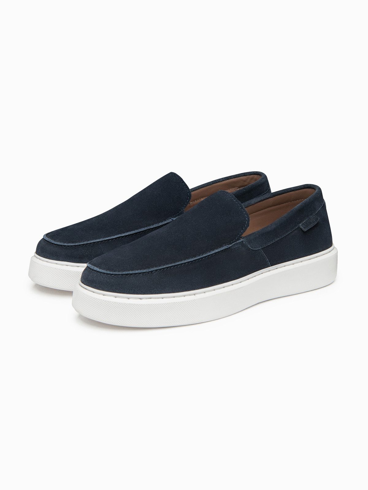 OMBRE Herren Slip-On Schuhe aus Wildleder mit Gummisohle Navy 41 Sneaker (kein Set, 1-tlg) atmungsaktiv