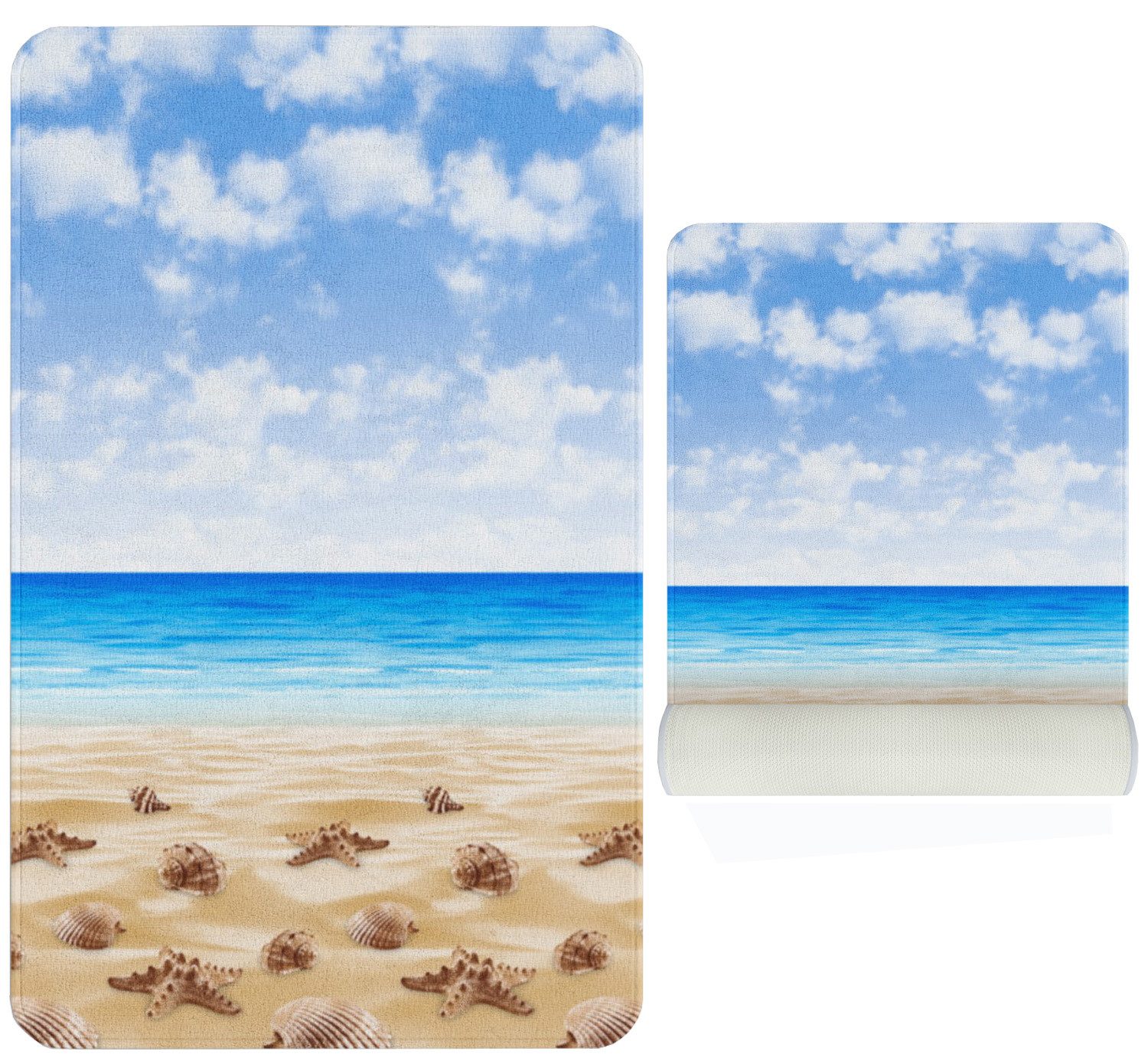 Ekershop Badematte Seestern am Strand Badteppich günstig online kaufen