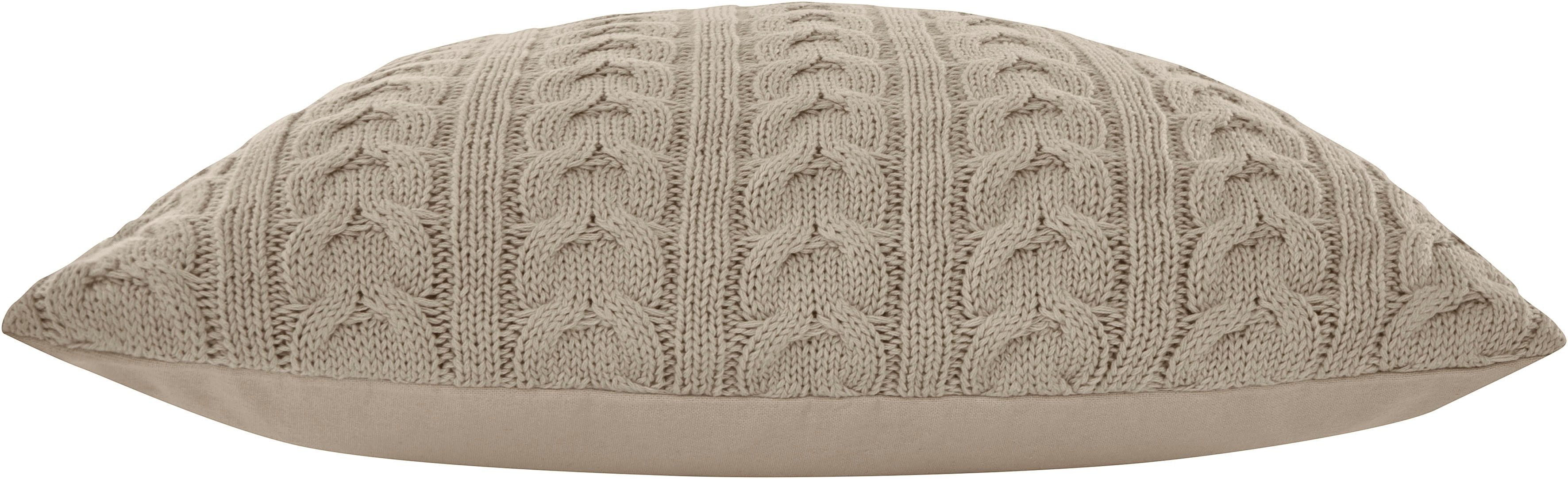 LeGer Home by Lena Gercke Dekokissen Trisha, 2er Set, Modernes Strickmuster, 50x50, ohne Füllung, Zopfmuster, 2er Set