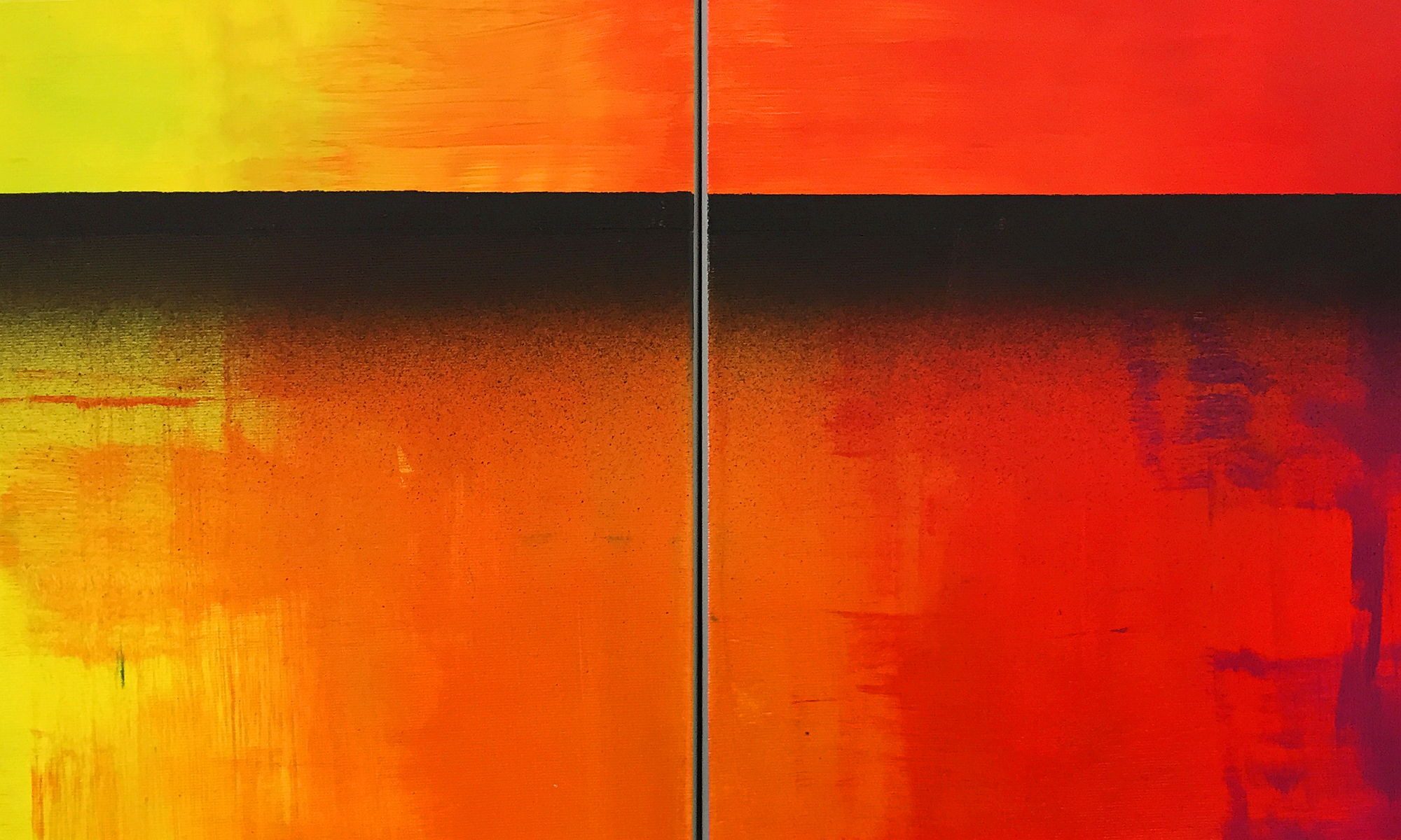 WandbilderXXL XXL-Wandbild Happy Colors 240 x 100 cm, Abstraktes Gemälde, handgemaltes Unikat