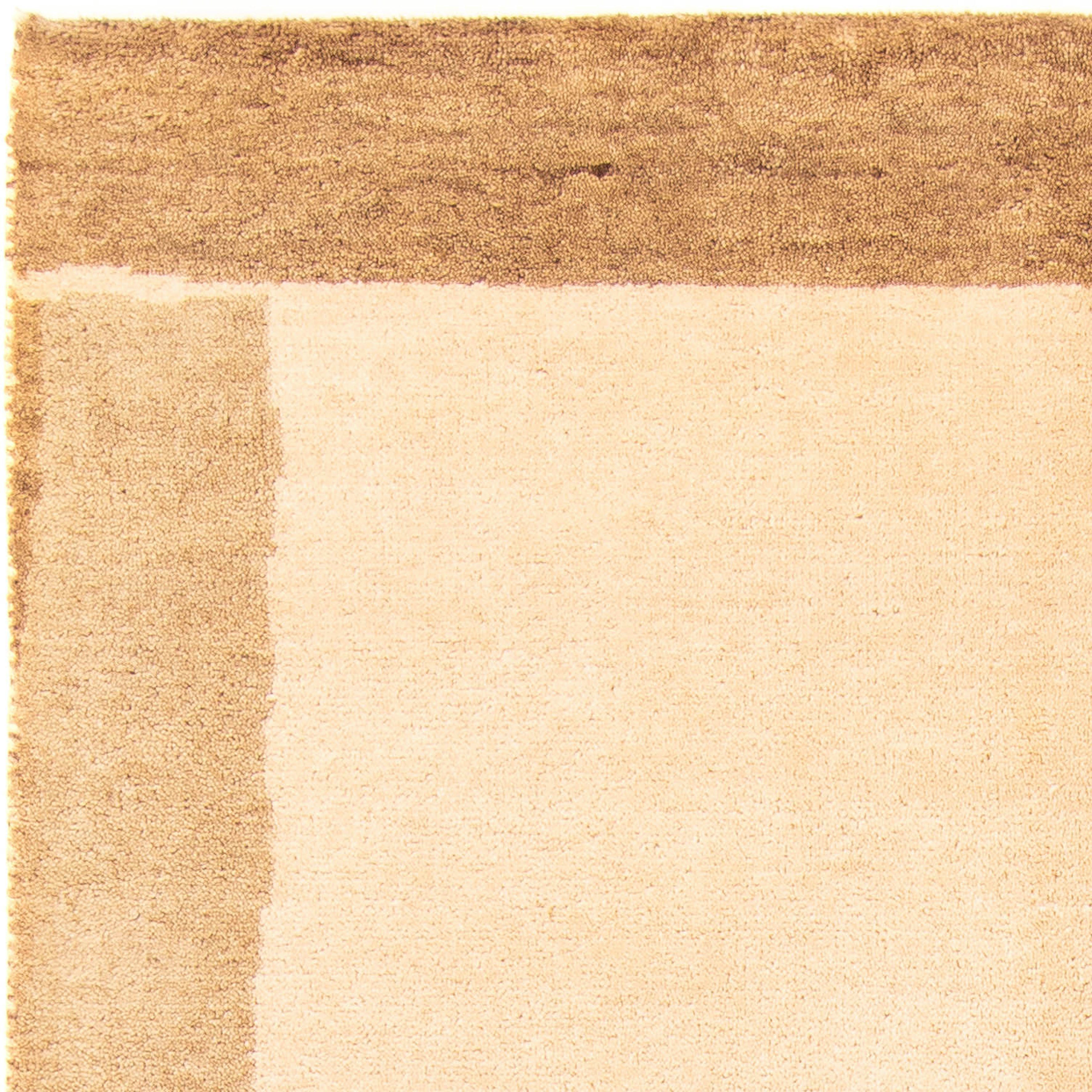 Wollteppich - beige, Handgeknüpft, mm, Einzelstück morgenland, Wohnzimmer, Zertifikat 18 - 144 Indus Höhe: x mit rechteckig, Gabbeh - cm 202