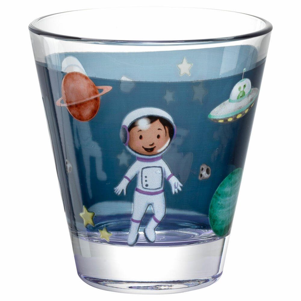 LEONARDO Becher Bambini Avventura Weltall, 215 ml, Kalk-Natron-Glas