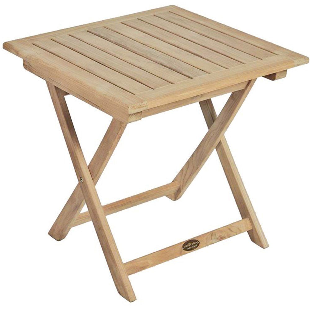 Lomadox Gartentisch GARDA-120, Beistelltisch aus Teak, B/H/T: ca. 50/50/50 cm