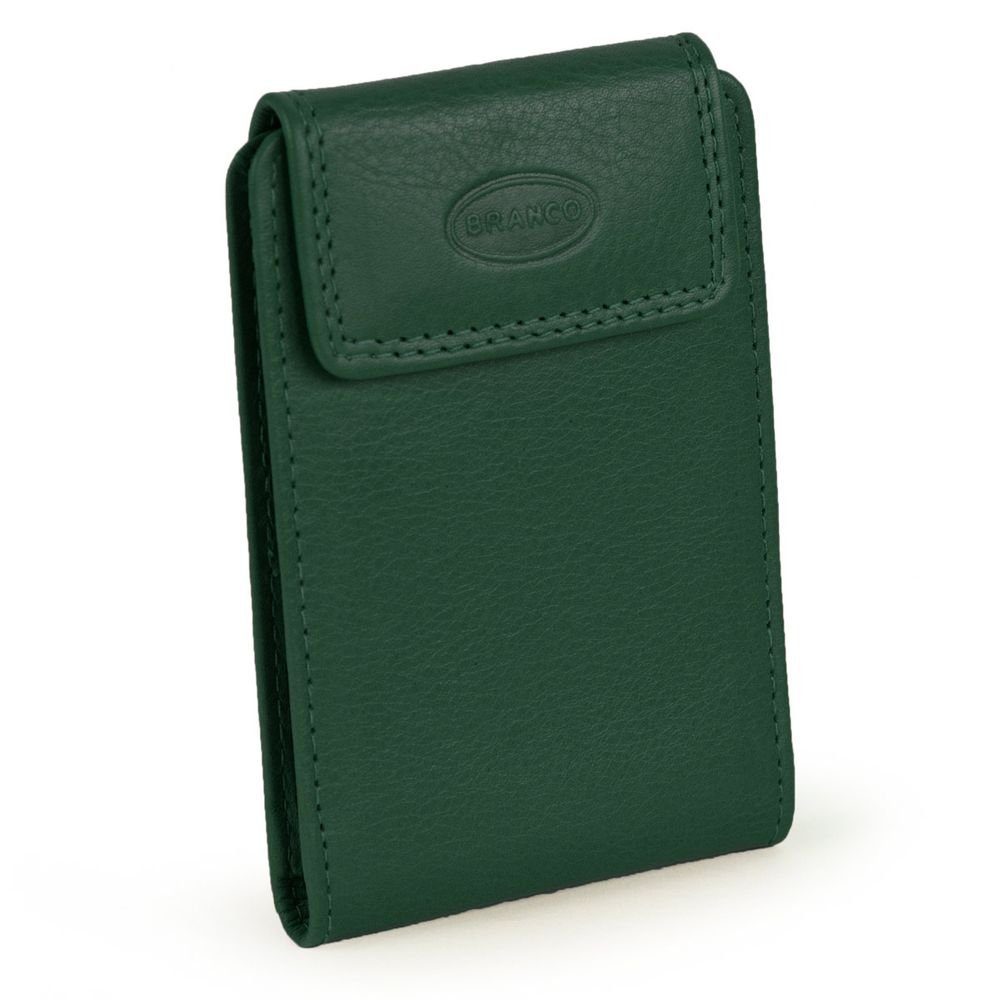 Kartenetui Karten-Mäppchen / Kreditkarten-Etui, Leder Dunkel-Grün, Branco br-361