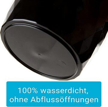 Centi Kräutertopf Blumentopf schwarz 3er Set, Durchmesser 14 cm (Oben) (3 St), in Facetten Optik
