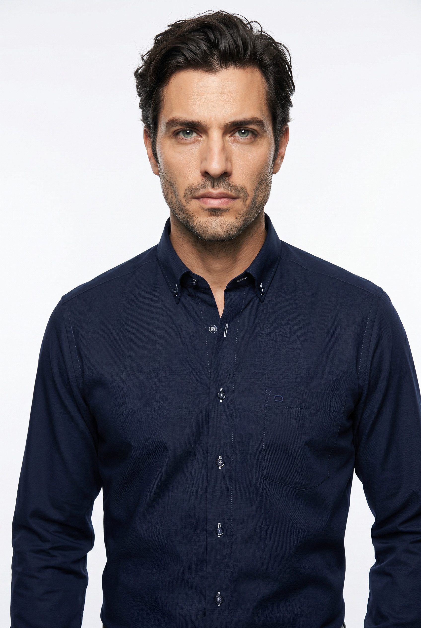 OLYMP Langarmhemd Luxor Businesshemd, comfort fit, Button-down-Kragen