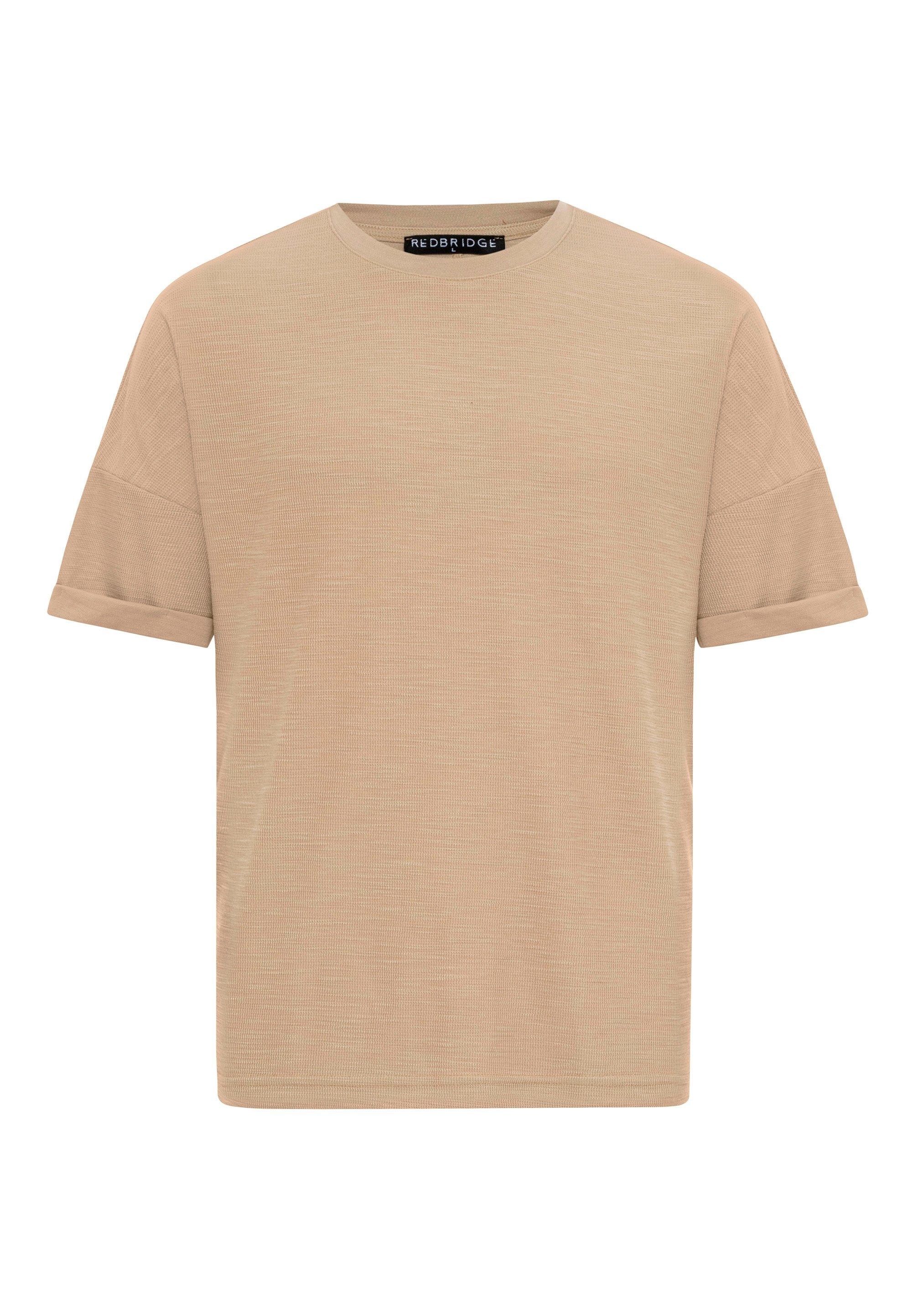RedBridge T-Shirt Hereford mit beige Krempelärmeln