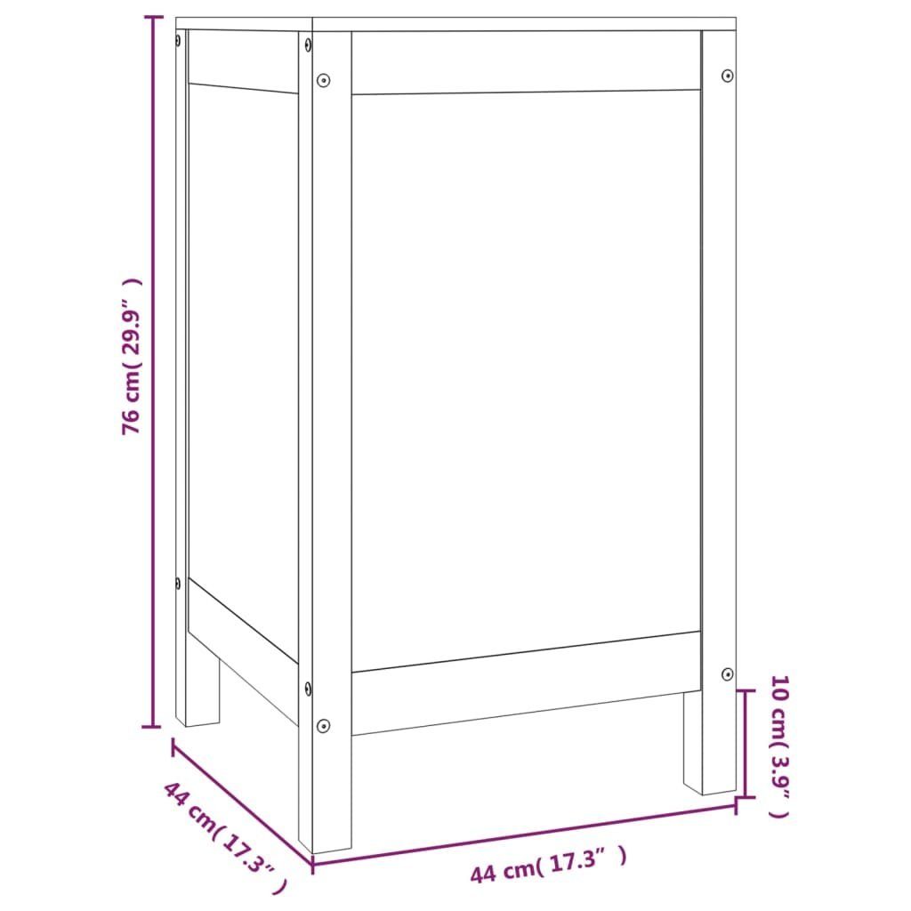 vidaXL Wäschekorb St) Massivholz Weiß cm Wäschetruhe Kiefer (1 44x44x76