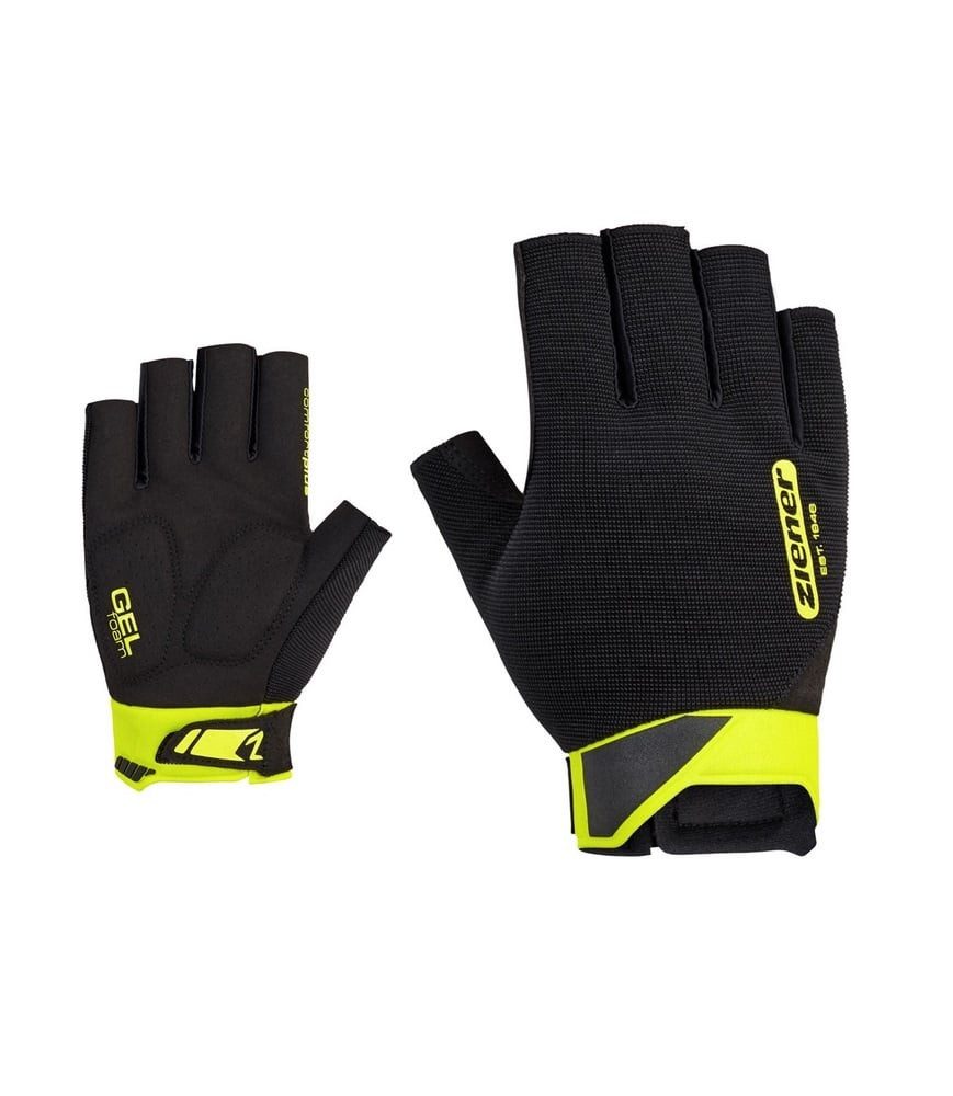 Ziener Fahrradhandschuhe Coovi (Gel Foam Polsterung, Ausziehhilfe) schwarz/lemon