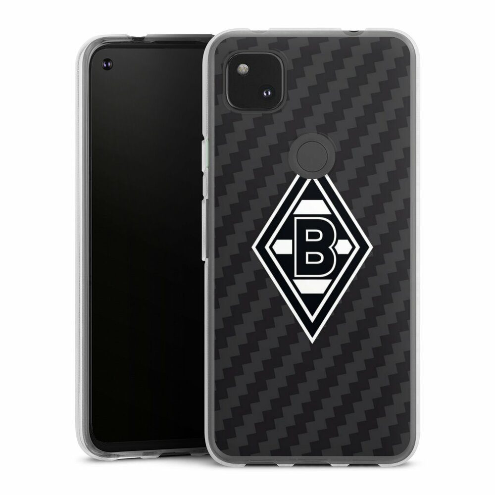 DeinDesign Handyhülle Gladbach Borussia Mönchengladbach Carbon Borussia Raute Carbon, Google Pixel 4a Silikon Hülle Bumper Case Handy Schutzhülle
