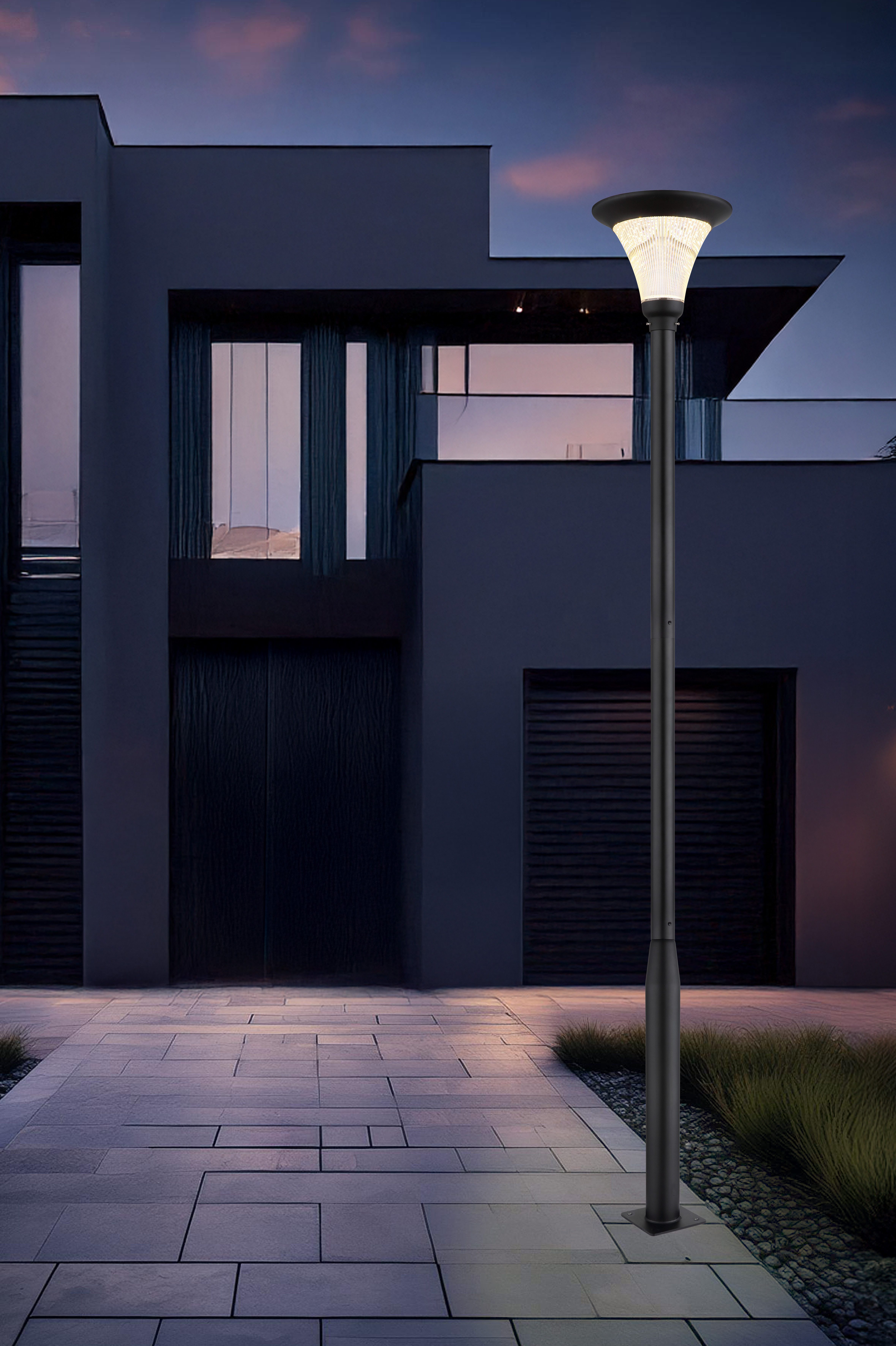 GLOBO LIGHTING LED Solarleuchte SOLARLEUCHTE ALUMINIUM DRUCKGUSS GRAU, 1XLED, Dimmfunktion, Timerfunktion, mehrere Helligkeitsstufen, LED fest integriert, warmweiß - kaltweiß, Solar Garten Terrasse Außenbeleuchtung Dekoleuchten