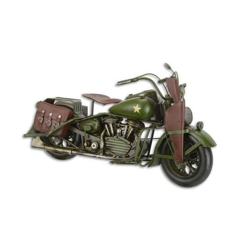 Moritz Dekoobjekt Militär Motorrad 15,7 x 34,3 x 16,8 cm, Modell Retro Vintage Blechodell Miniatur Nachbildung Modellauto Blech