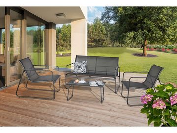 bellavista - Home&Garden® Gartenlounge-Set Balkon Lounge Set Mali II 4-teilig von bellavista - Home & Garden®, (Set, 4-tlg), elegantes Balkon Lounge Set