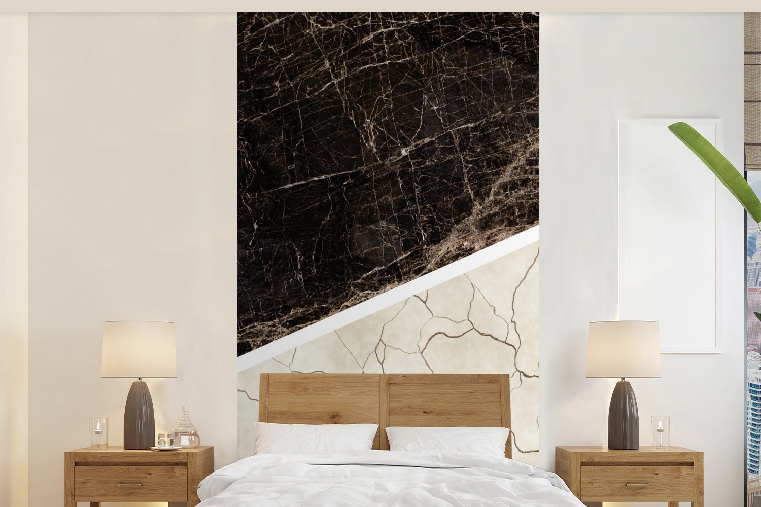 MuchoWow Fototapete Marmor - Struktur - Abstrakt, Matt, bedruckt, (2 St), Vliestapete für Wohnzimmer Schlafzimmer Küche, Fototapete