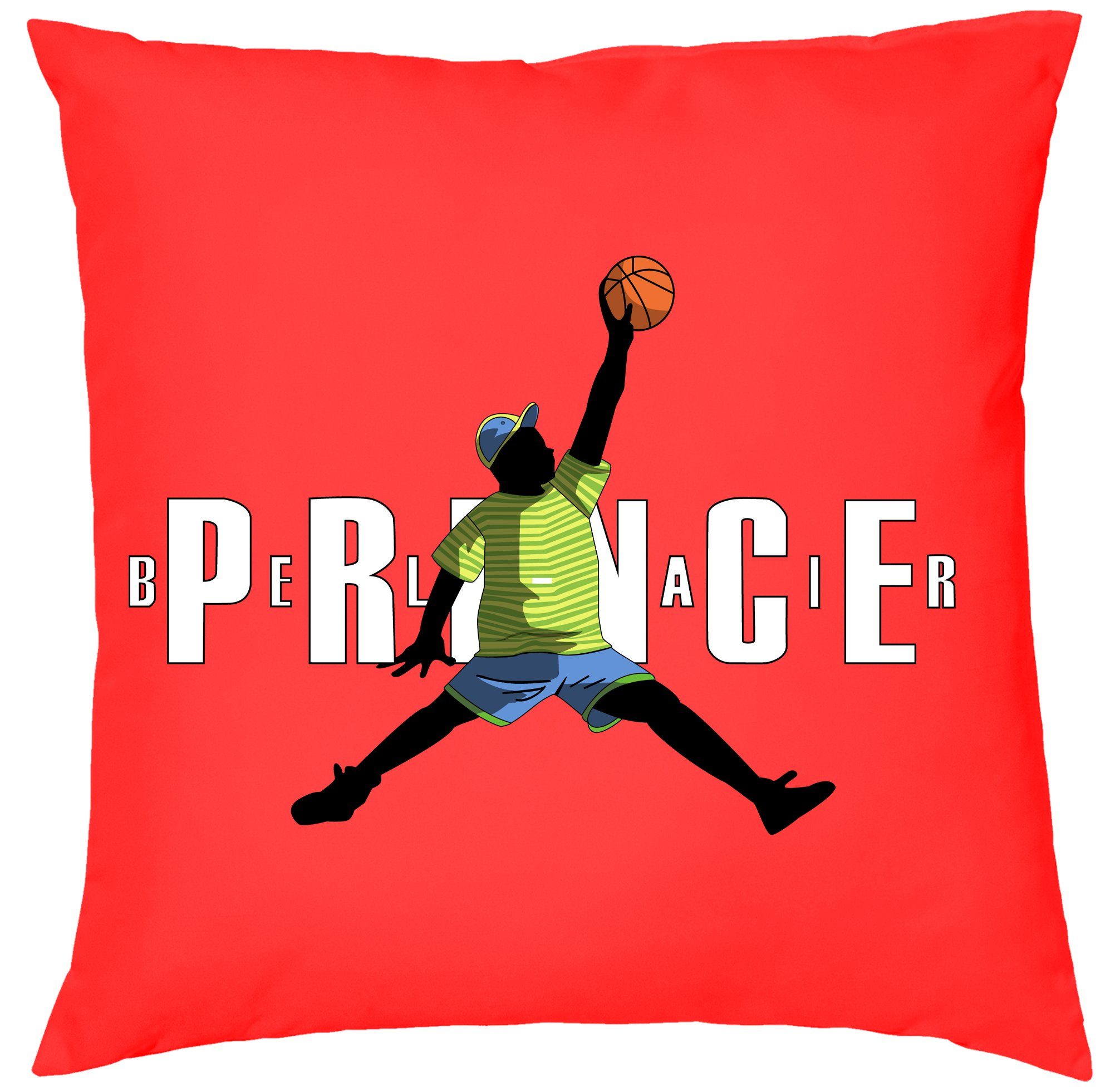 Blondie & Brownie Dekokissen Fresh Prince Bel Air Will Basketball Kissen mit Füllung Rot