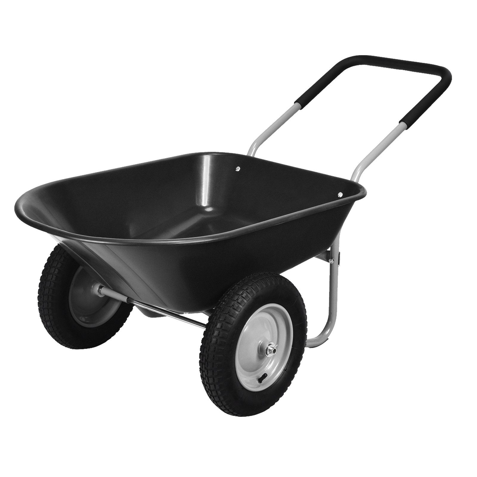 KOMFOTTEU Schubkarre, mit Metall Felge & PP Wanne & Softgrip-Griffe