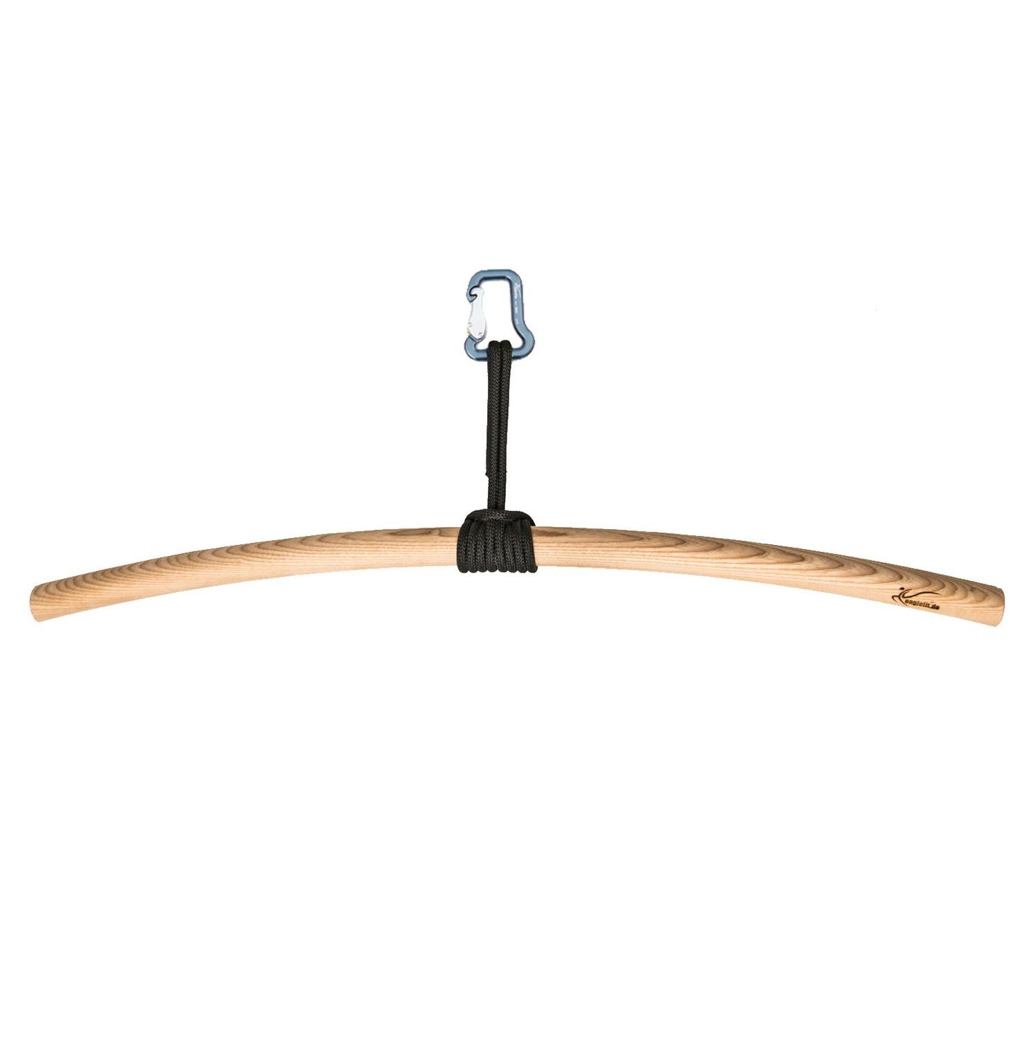 Germany, (3-tlg), handmade natur, 100cm eaglefit® in gebogen, mit Klimmzugstange Seil und Kraft-Training nachhaltig, Karabiner Holz-Klimmzugstange - Eschenholz