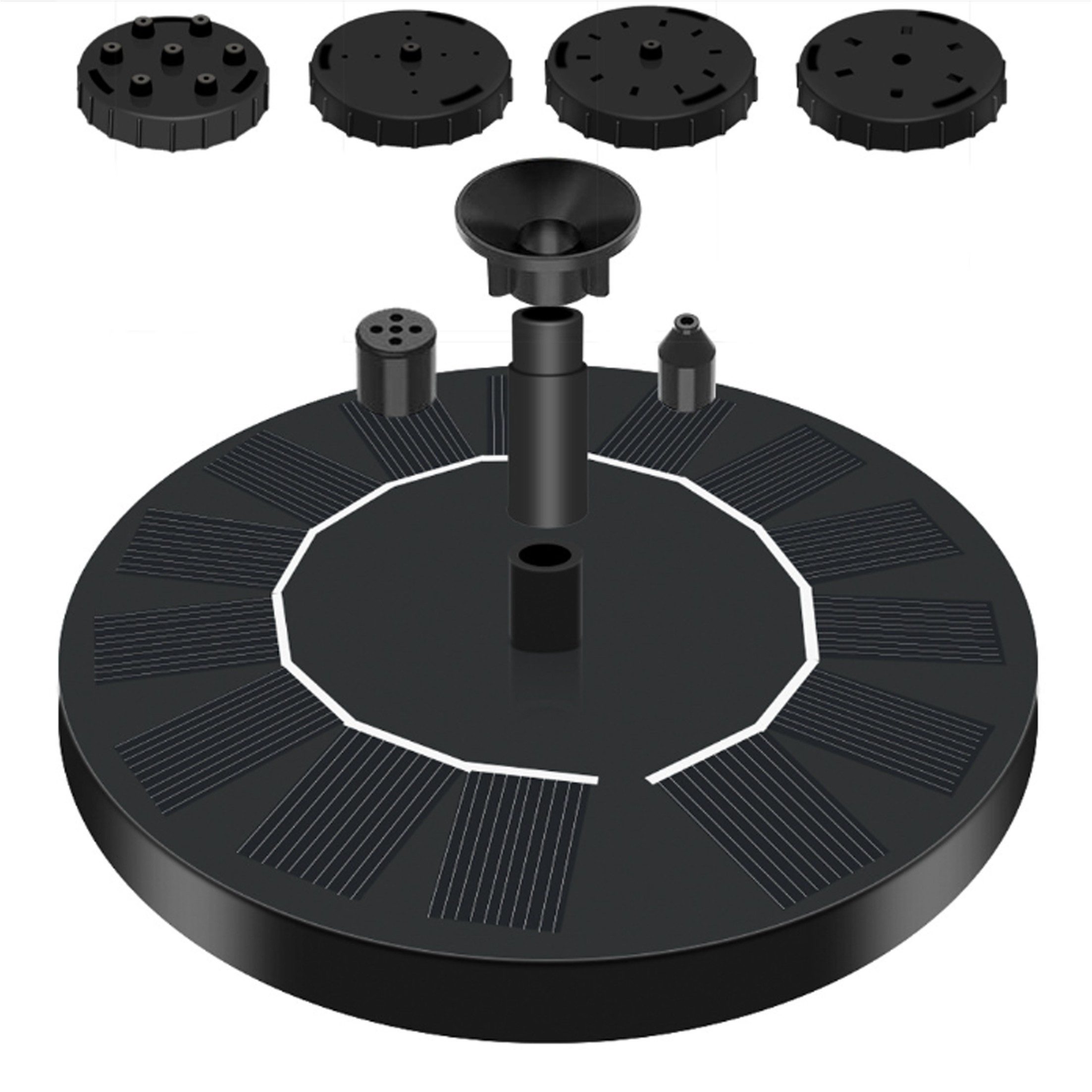 KINSI Solarpumpe Solar Springbrunnen,Teichpumpe mit 200 L/H Durchflussleistung, Umweltfreundliche Solarpumpe für Garten/Teich/Balkon