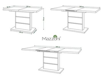 Mazzoni Esstisch Design Esstisch Tisch Piano Eiche Artisan Anthrazit ausziehbar