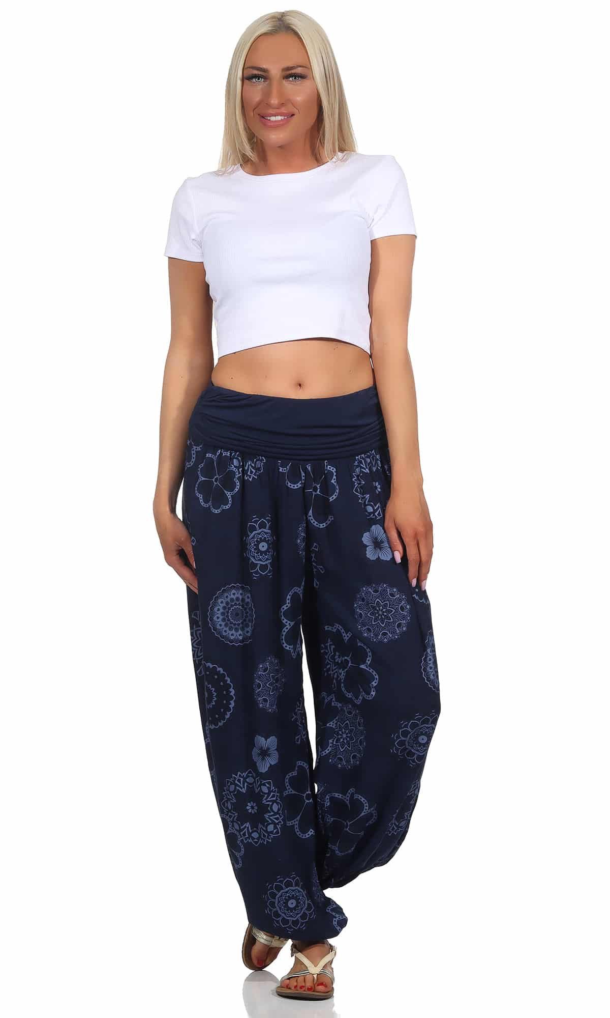 OriginalYou Haremshose Sommerhose Damen Boho Flatterhose leichte Yoga-Hose weites Bein luftige & leicht, hautfreundliches Material