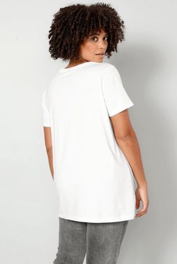 Angel of Style Strickpullover T-Shirt Schriftzug Rundhals Halbarm