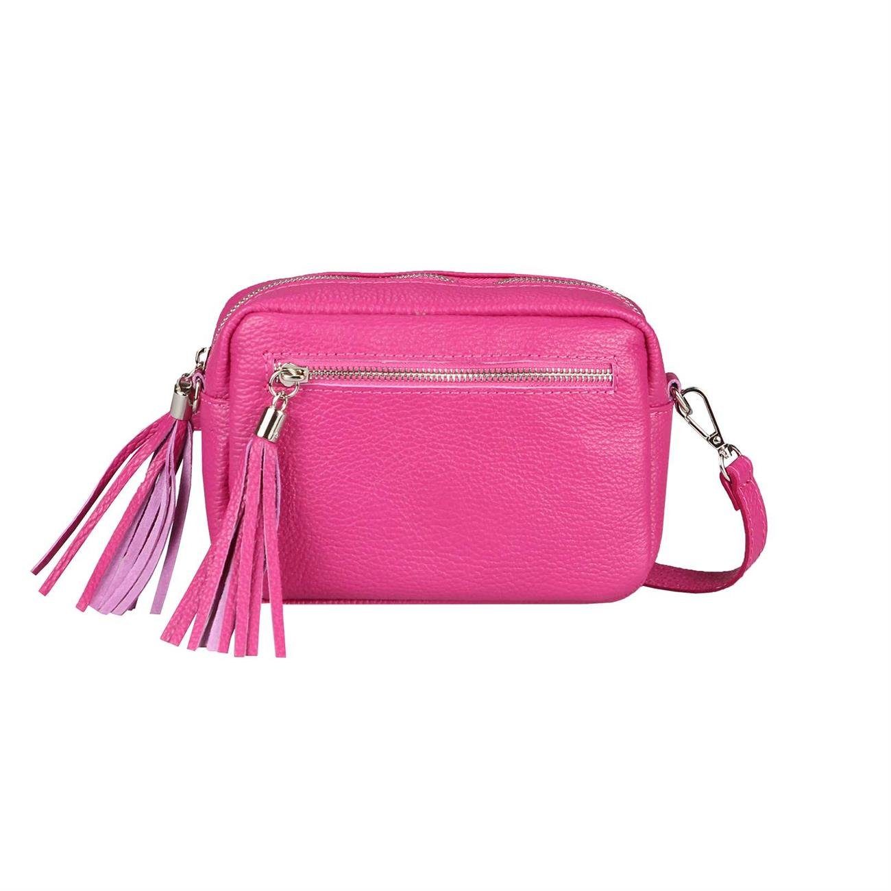 Schultertasche Made in Italy Damen Leder Tasche CrossOver