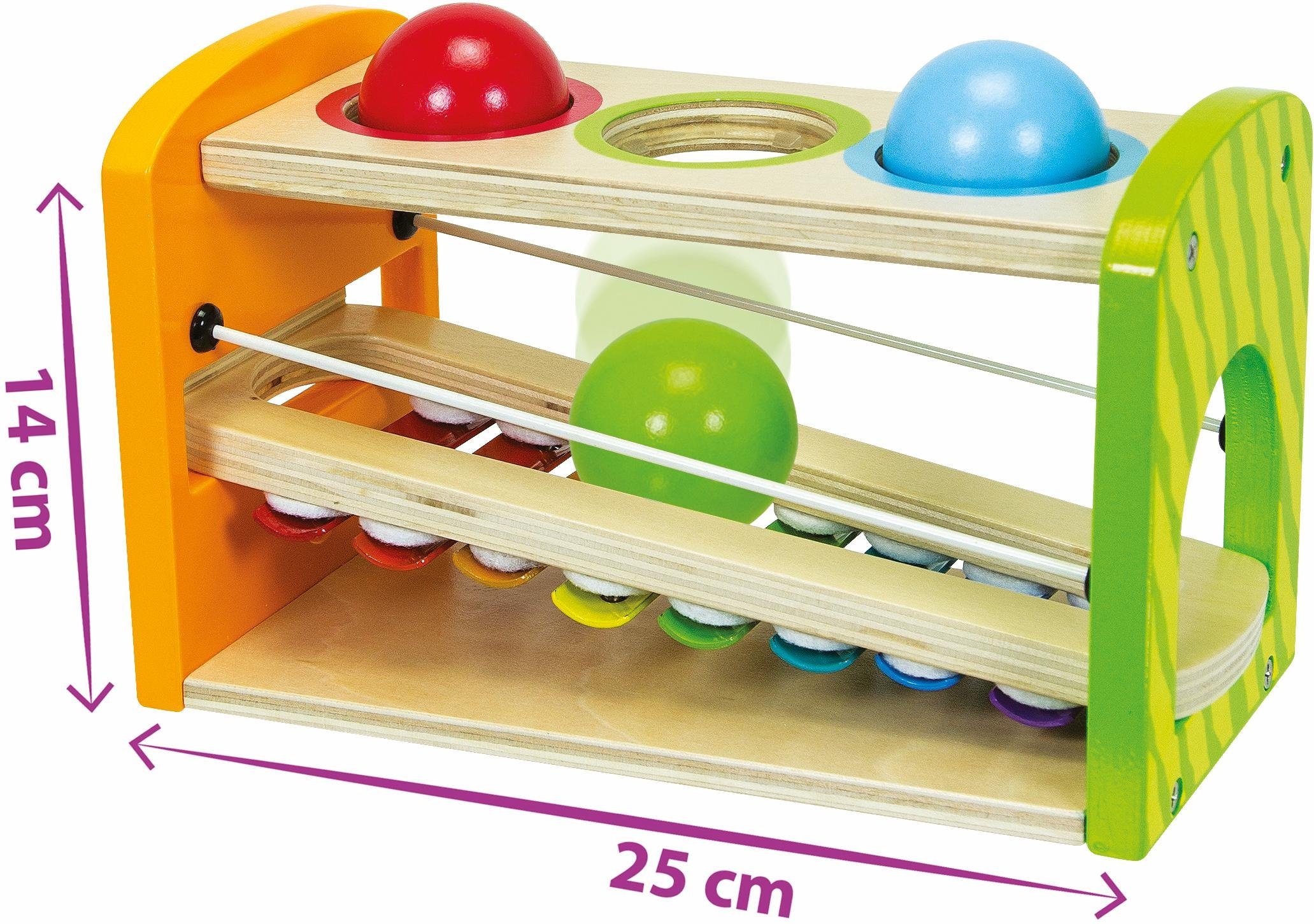 Eichhorn Spielzeug-Musikinstrument Color, Xylophon Klopfbank, aus Holz